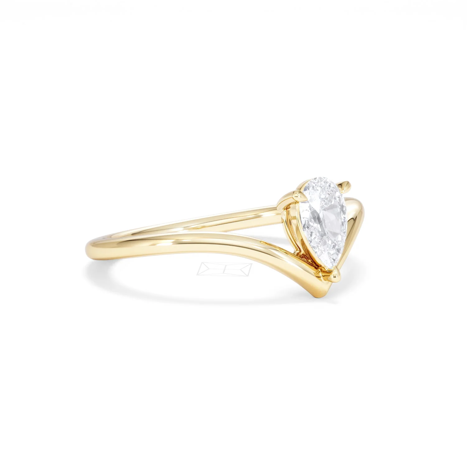 Vela 0.50ct Pear Cut Lab Diamond Solitaire Engagement Ring in 18K Yellow Gold - Image 17
