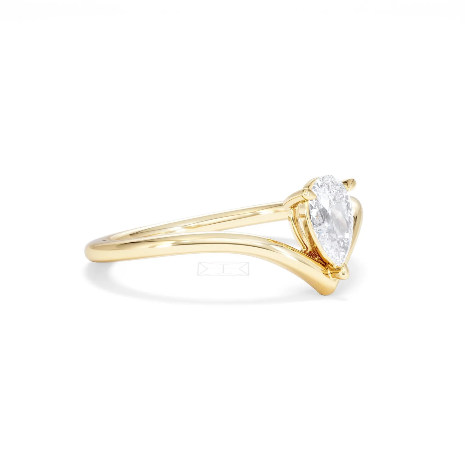 Vela 0.50ct Pear Cut Lab Diamond Solitaire Engagement Ring in 18K Yellow Gold - Image 18