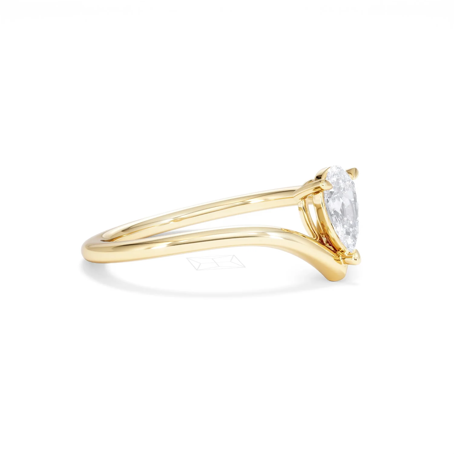 Vela 0.50ct Pear Cut Lab Diamond Solitaire Engagement Ring in 18K Yellow Gold - Image 21
