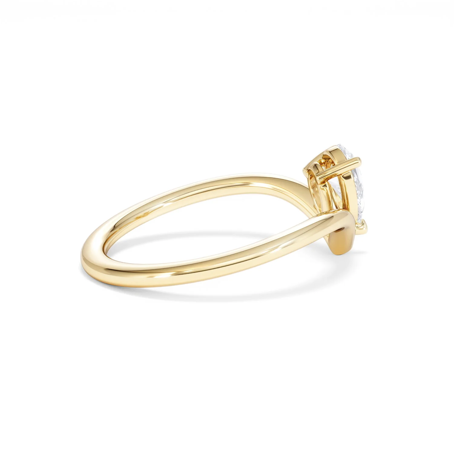 Vela 0.50ct Pear Cut Lab Diamond Solitaire Engagement Ring in 18K Yellow Gold - Image 32