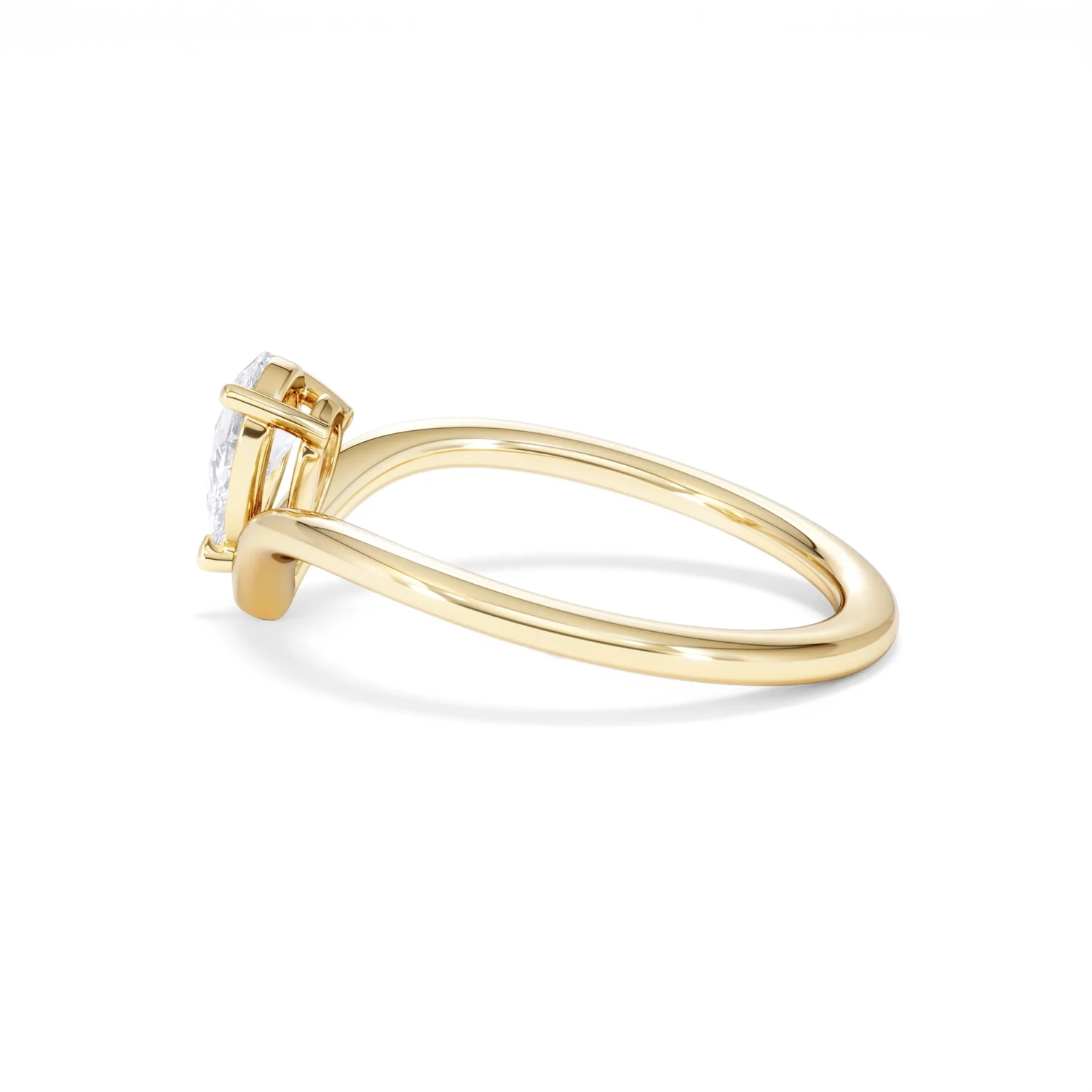 Vela 0.50ct Pear Cut Lab Diamond Solitaire Engagement Ring in 18K Yellow Gold - Image 65