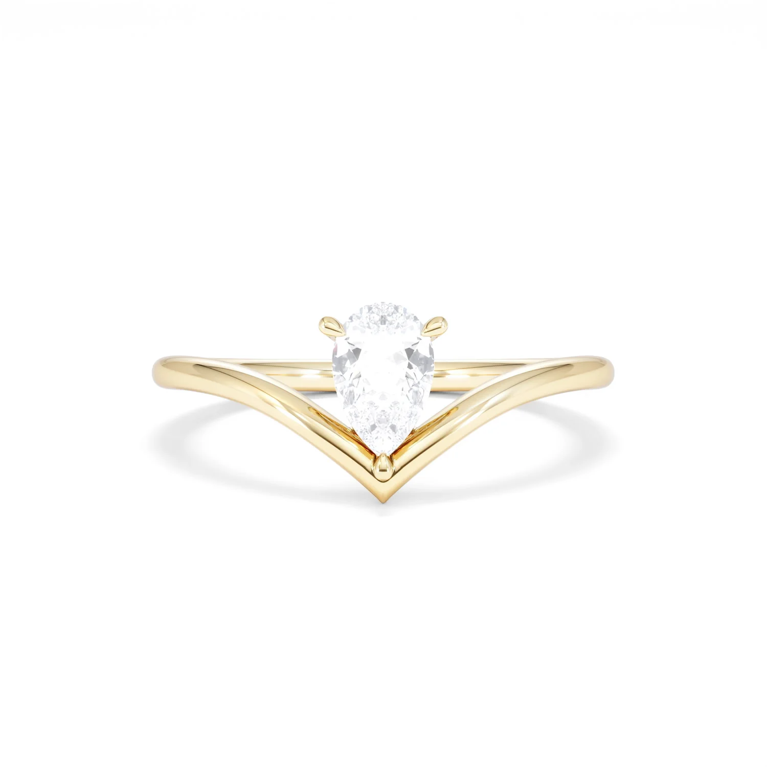 Vela 0.50ct Pear Cut Lab Diamond Solitaire Engagement Ring in 18K Yellow Gold - Image 8