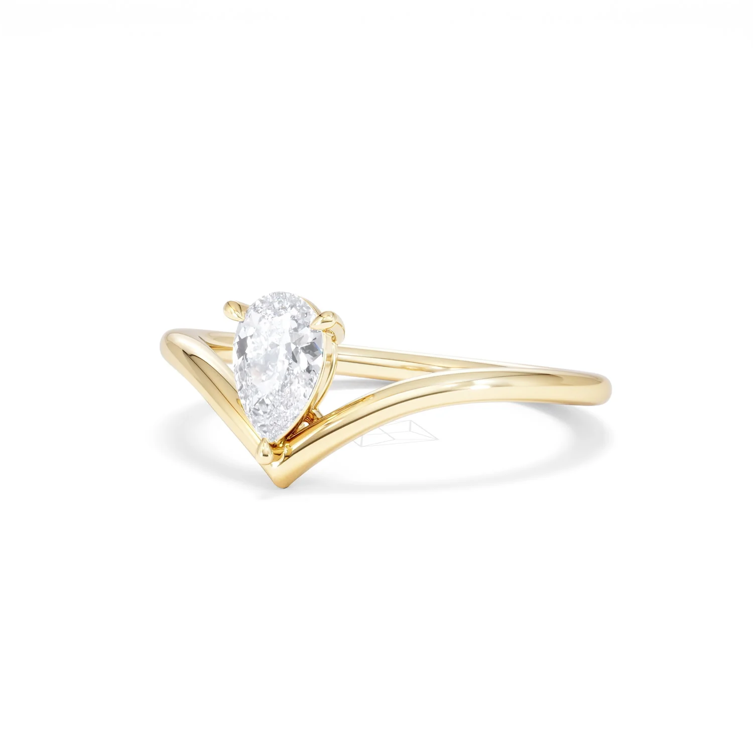 Vela 0.50ct Pear Cut Lab Diamond Solitaire Engagement Ring in 18K Yellow Gold - Image 82