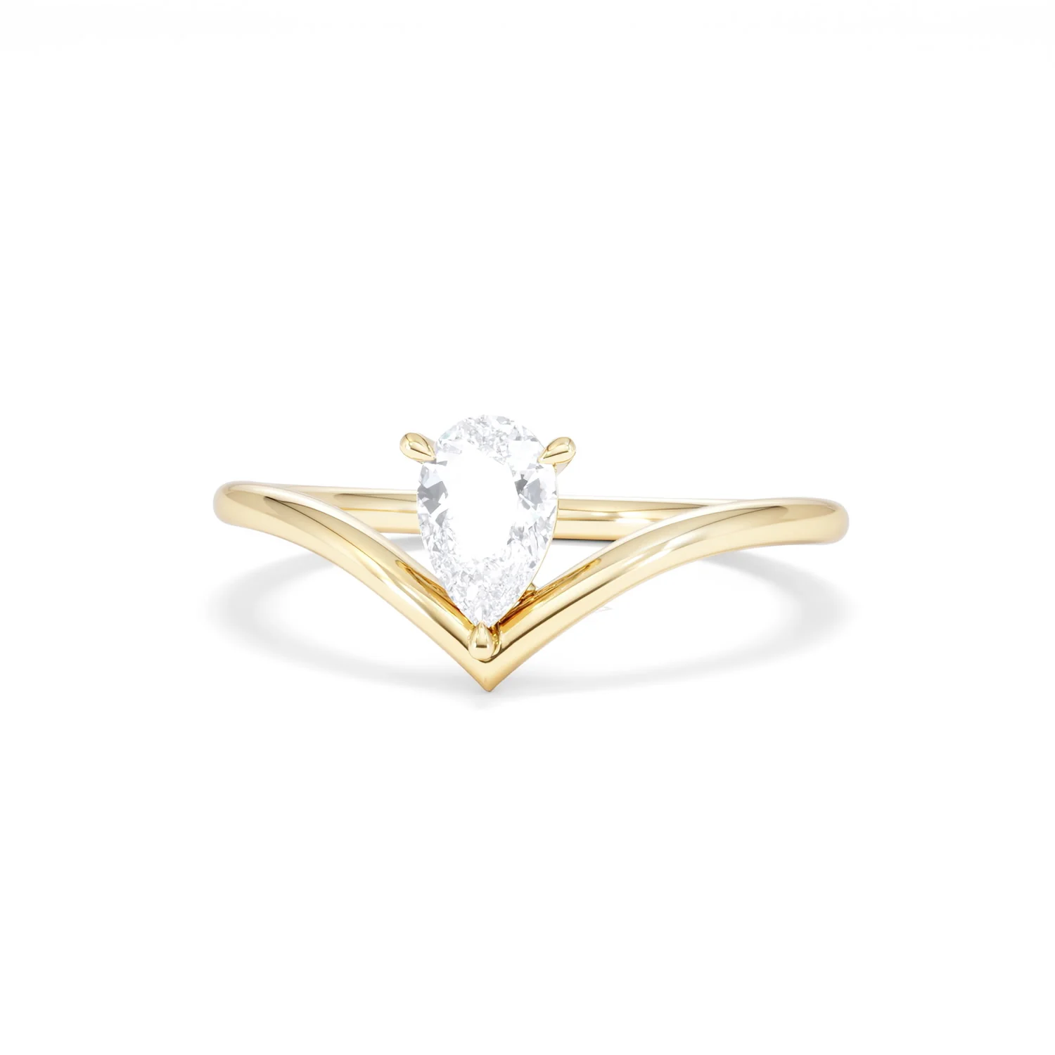 Vela 0.50ct Pear Cut Lab Diamond Solitaire Engagement Ring in 18K Yellow Gold - Image 86