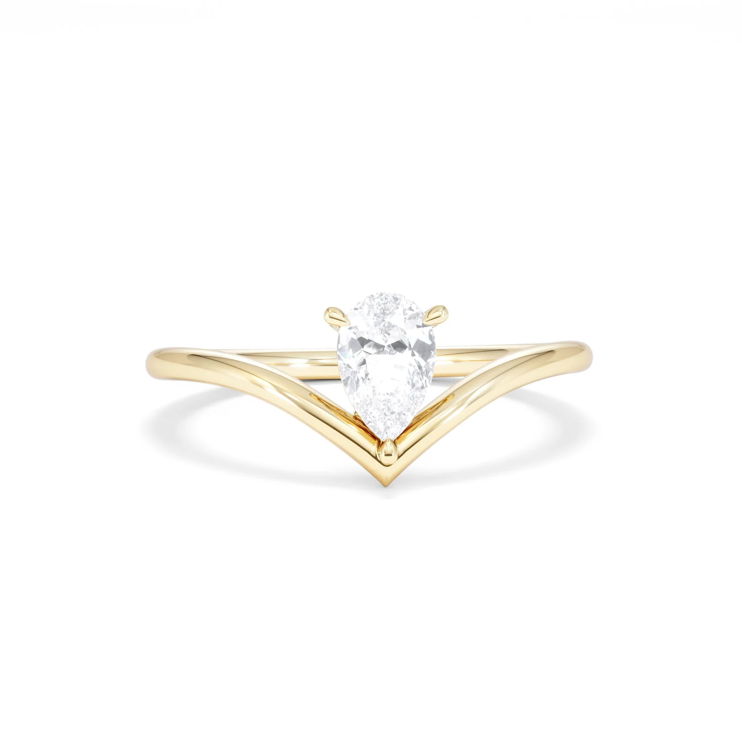 Vela 0.50ct Pear Cut Lab Diamond Solitaire Engagement Ring in 18K Yellow Gold - Image 9