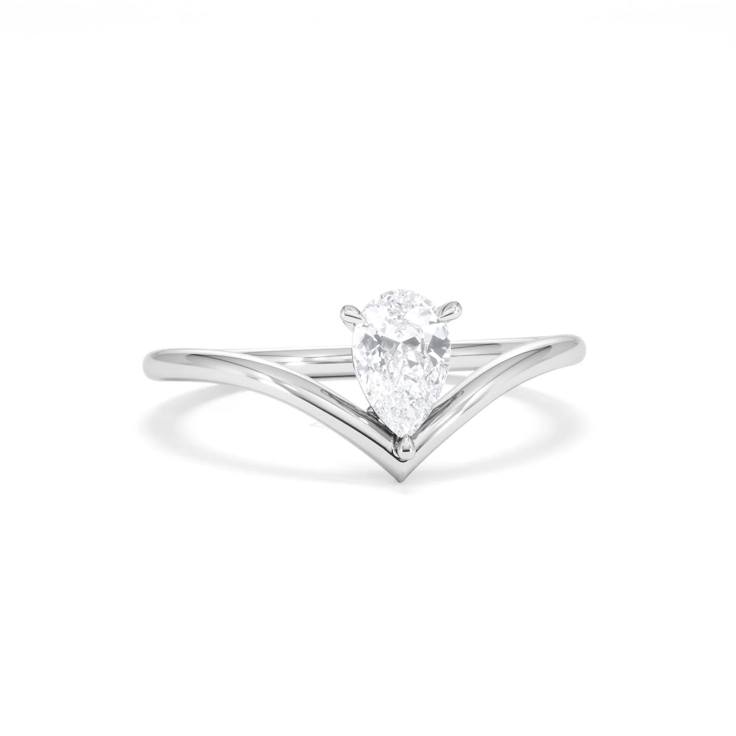 Vela 0.50ct Pear Cut Lab Diamond Solitaire Engagement Ring in Platinum - Image 10