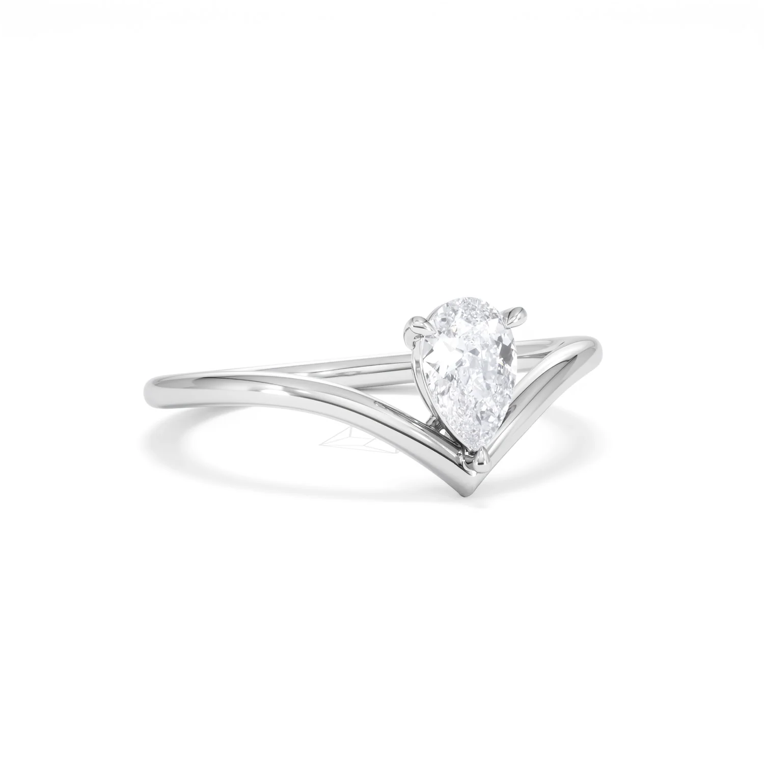 Vela 0.50ct Pear Cut Lab Diamond Solitaire Engagement Ring in Platinum - Image 13