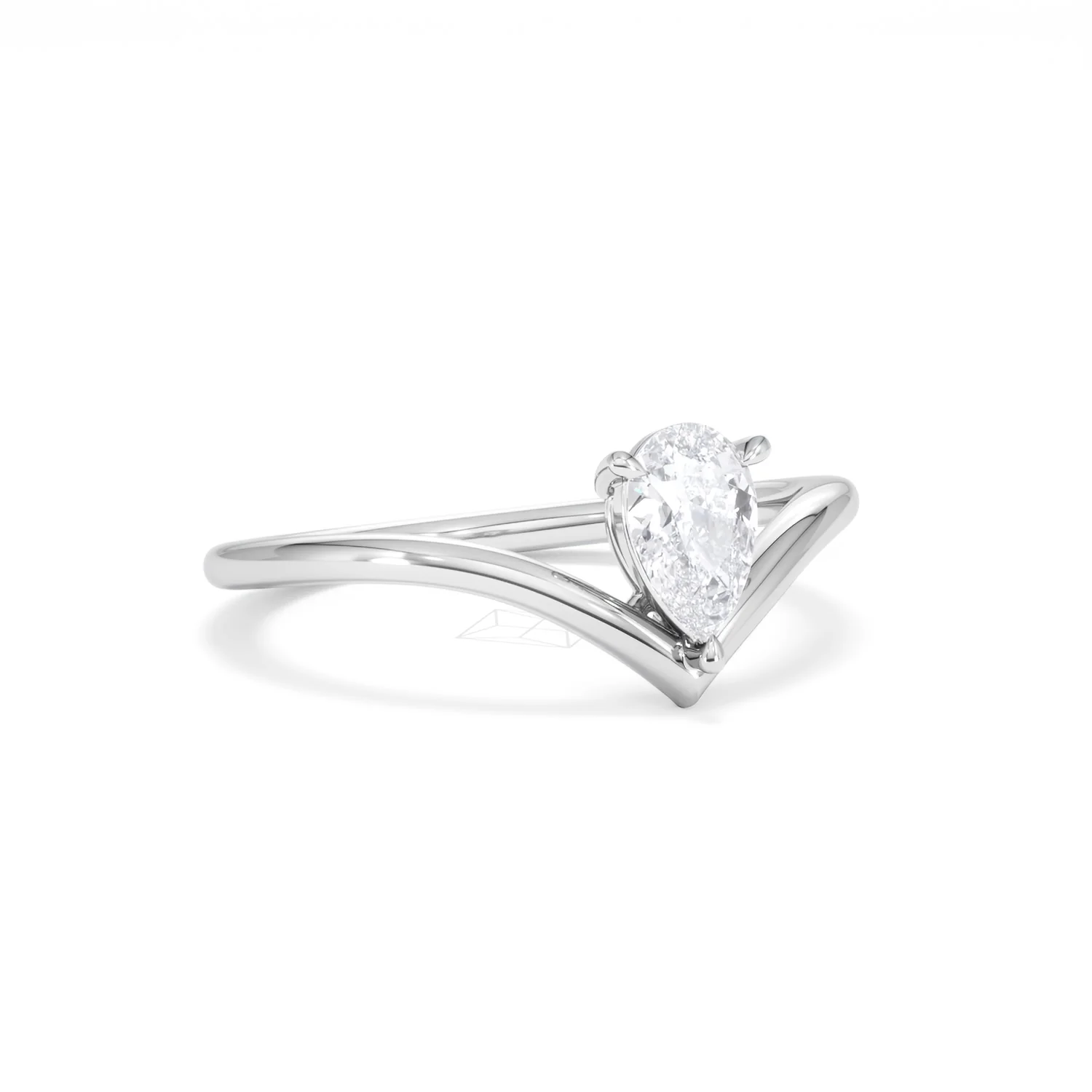 Vela 0.50ct Pear Cut Lab Diamond Solitaire Engagement Ring in Platinum - Image 14