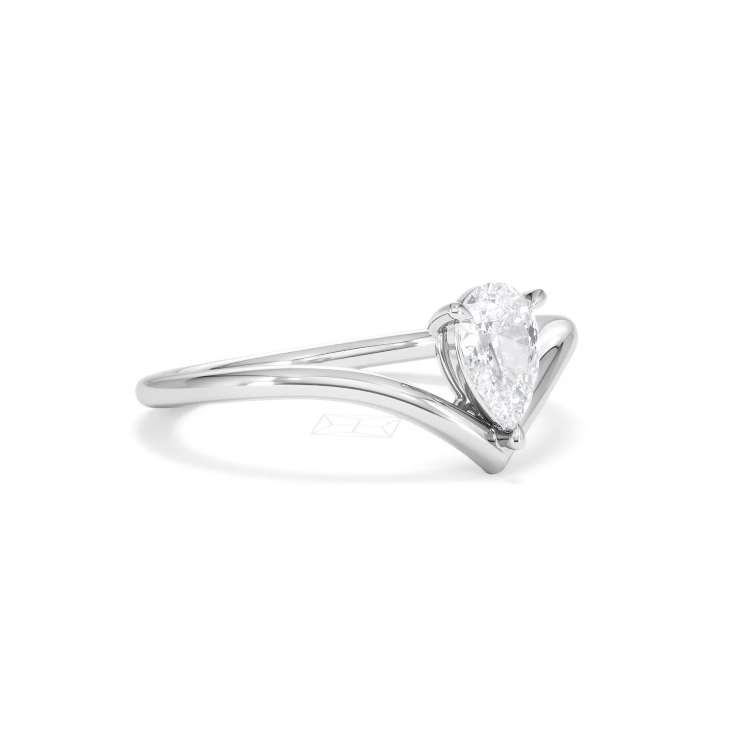 Vela 0.50ct Pear Cut Lab Diamond Solitaire Engagement Ring in Platinum - Image 16