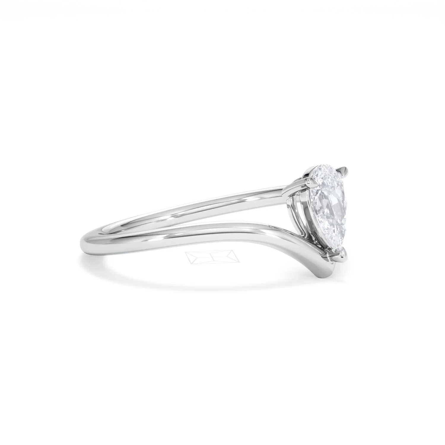 Vela 0.50ct Pear Cut Lab Diamond Solitaire Engagement Ring in Platinum - Image 20