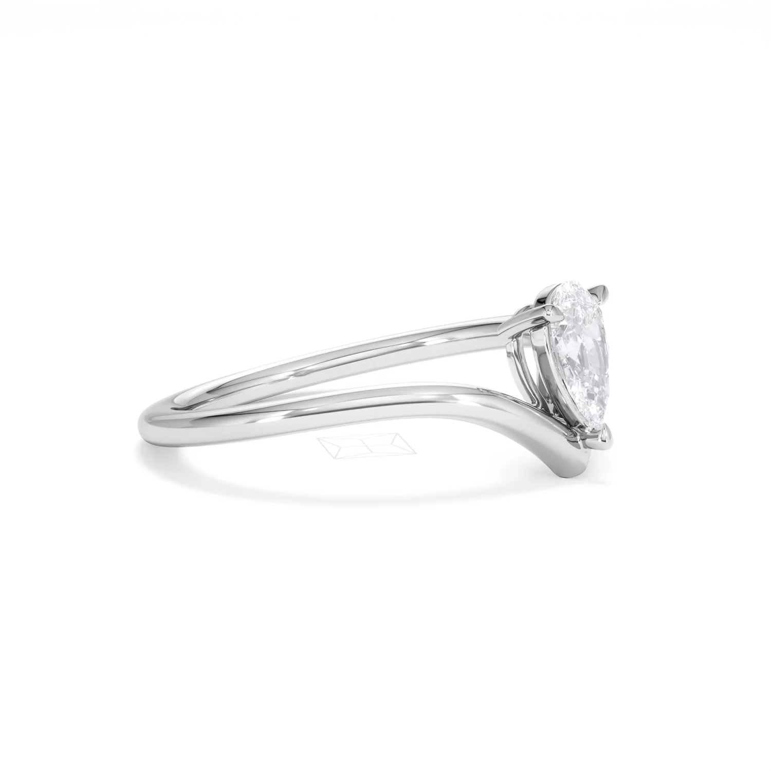 Vela 0.50ct Pear Cut Lab Diamond Solitaire Engagement Ring in Platinum - Image 21