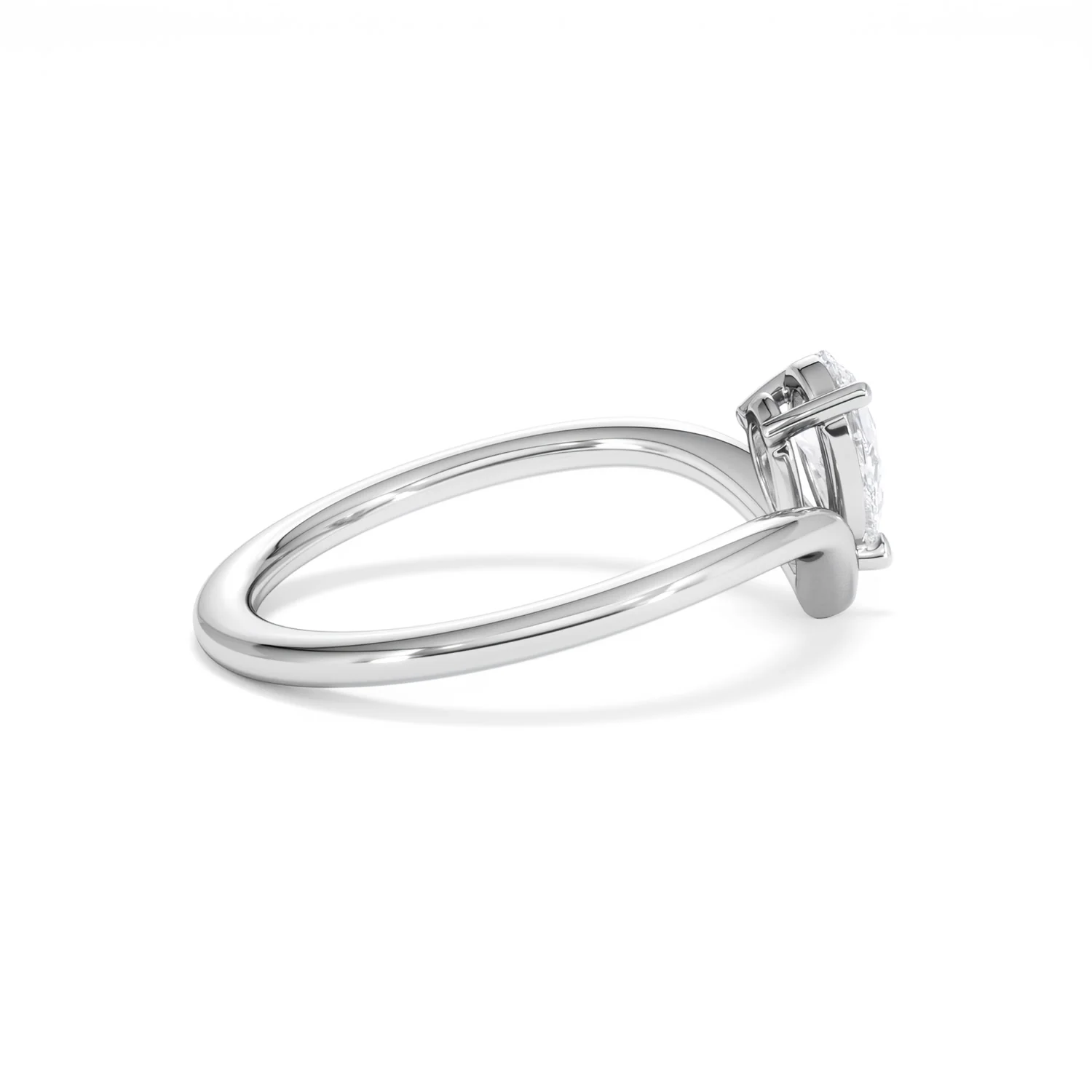 Vela 0.50ct Pear Cut Lab Diamond Solitaire Engagement Ring in Platinum - Image 31