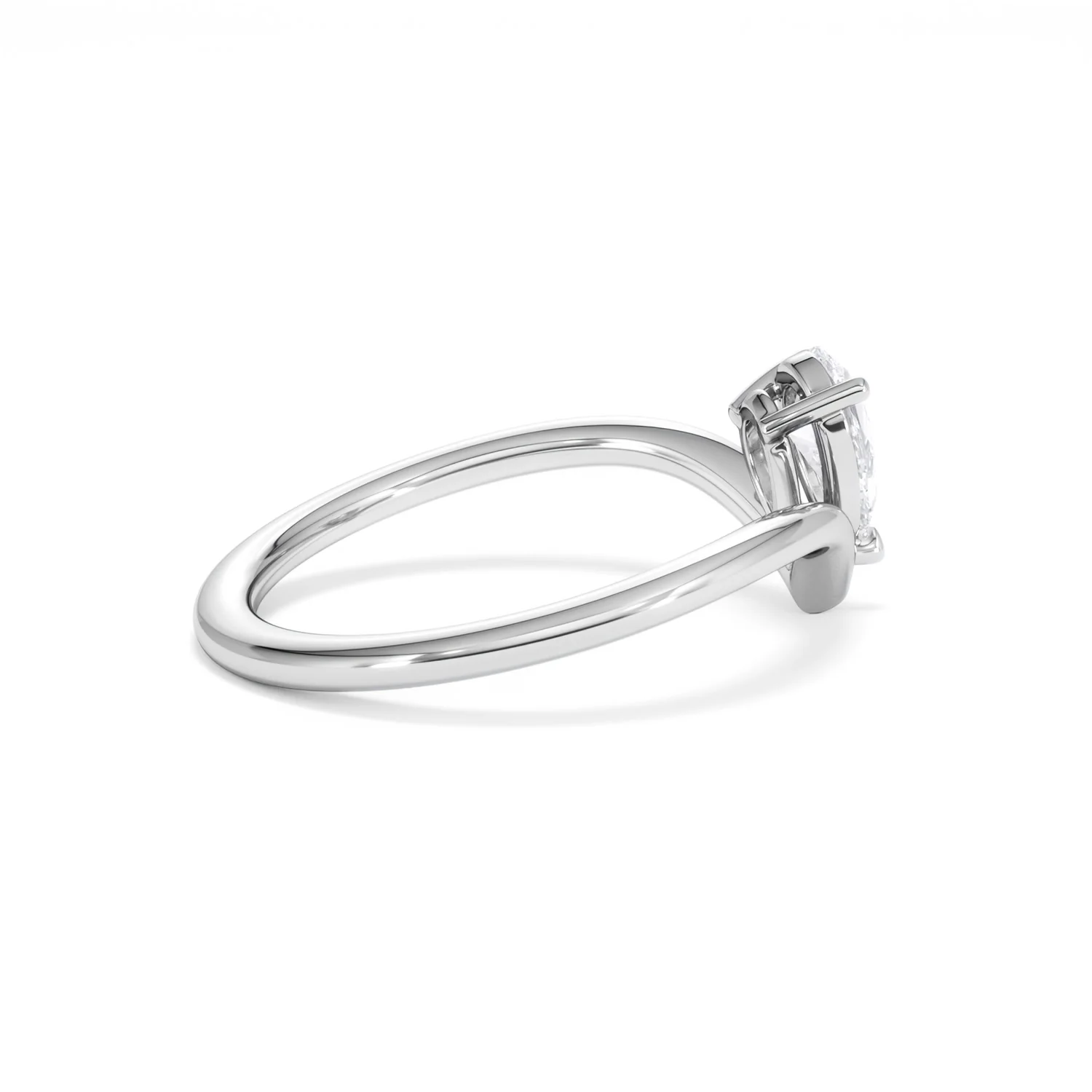 Vela 0.50ct Pear Cut Lab Diamond Solitaire Engagement Ring in Platinum - Image 32