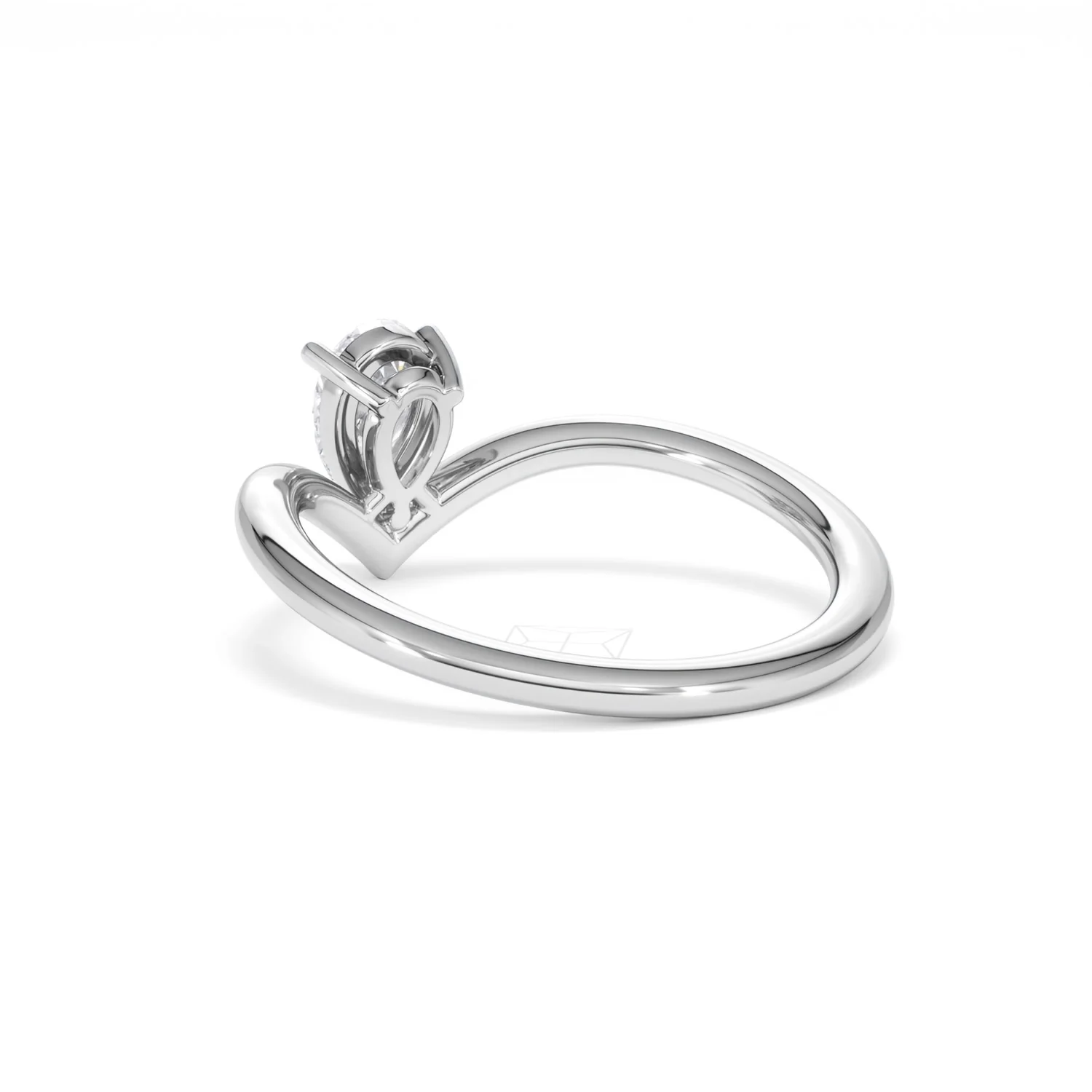 Vela 0.50ct Pear Cut Lab Diamond Solitaire Engagement Ring in Platinum - Image 56