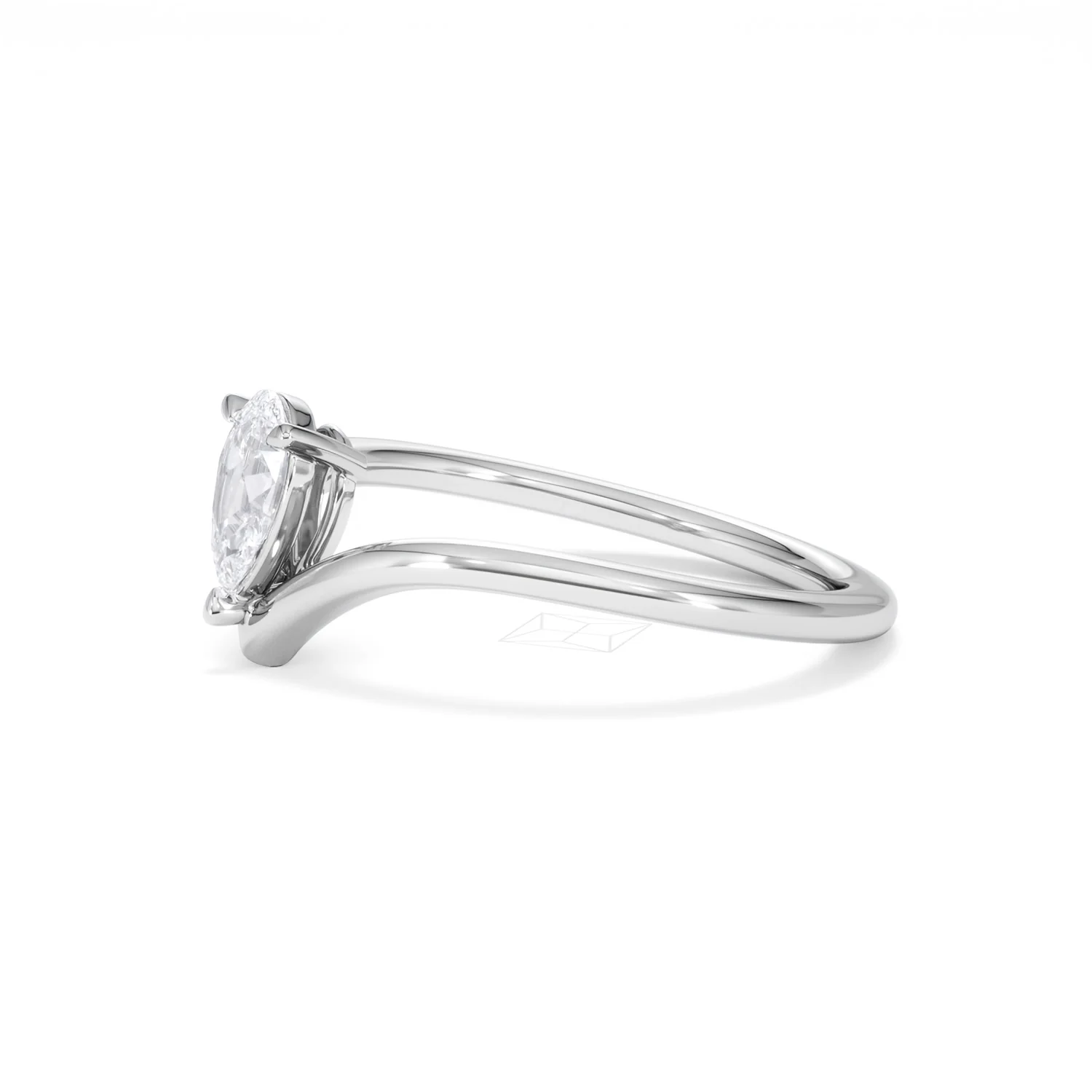 Vela 0.50ct Pear Cut Lab Diamond Solitaire Engagement Ring in Platinum - Image 73