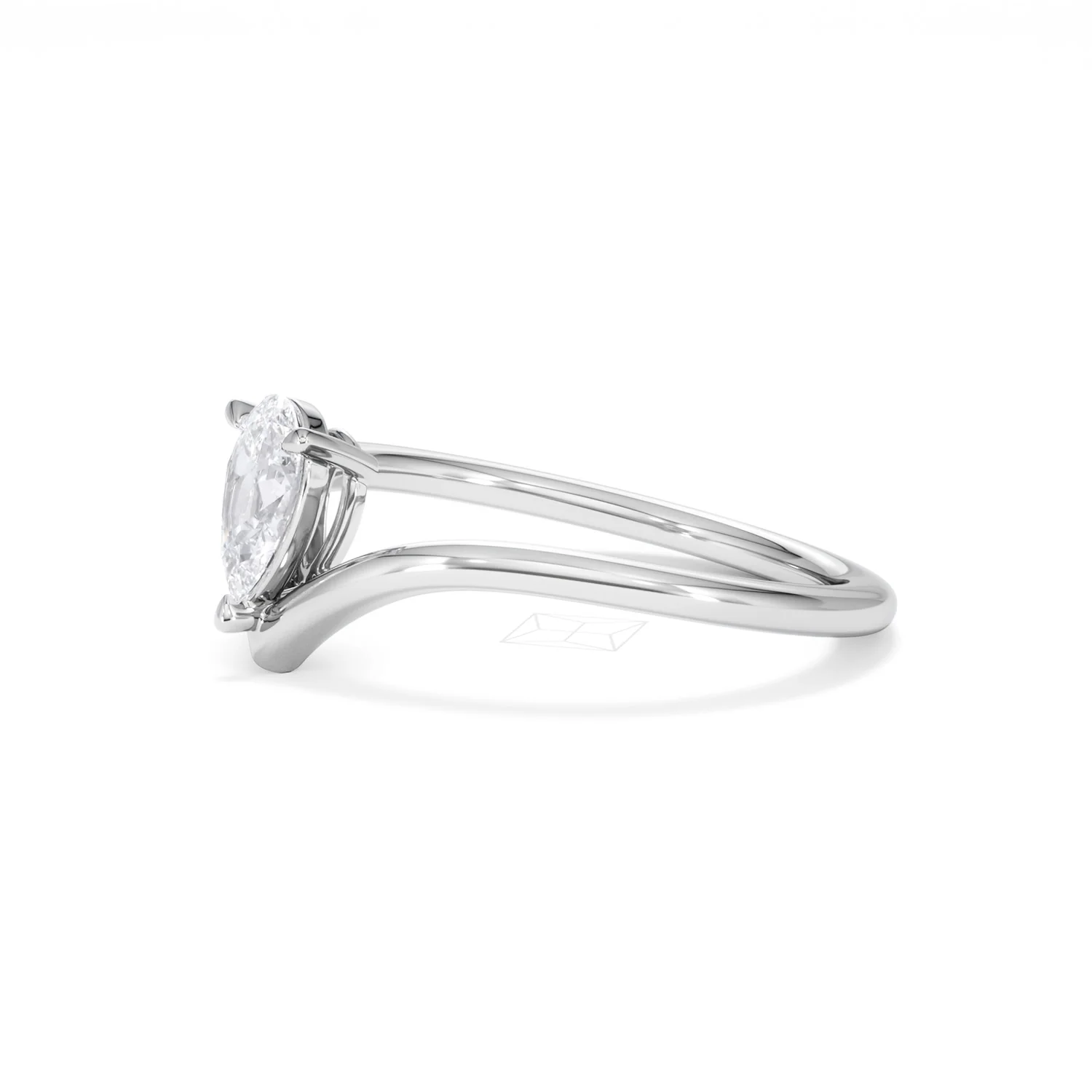 Vela 0.50ct Pear Cut Lab Diamond Solitaire Engagement Ring in Platinum - Image 74
