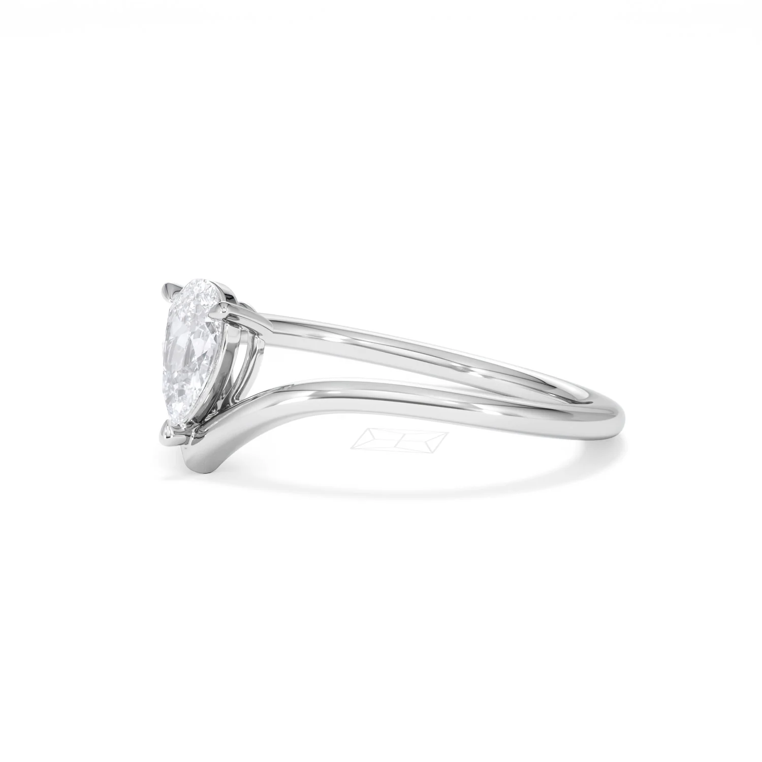 Vela 0.50ct Pear Cut Lab Diamond Solitaire Engagement Ring in Platinum - Image 75