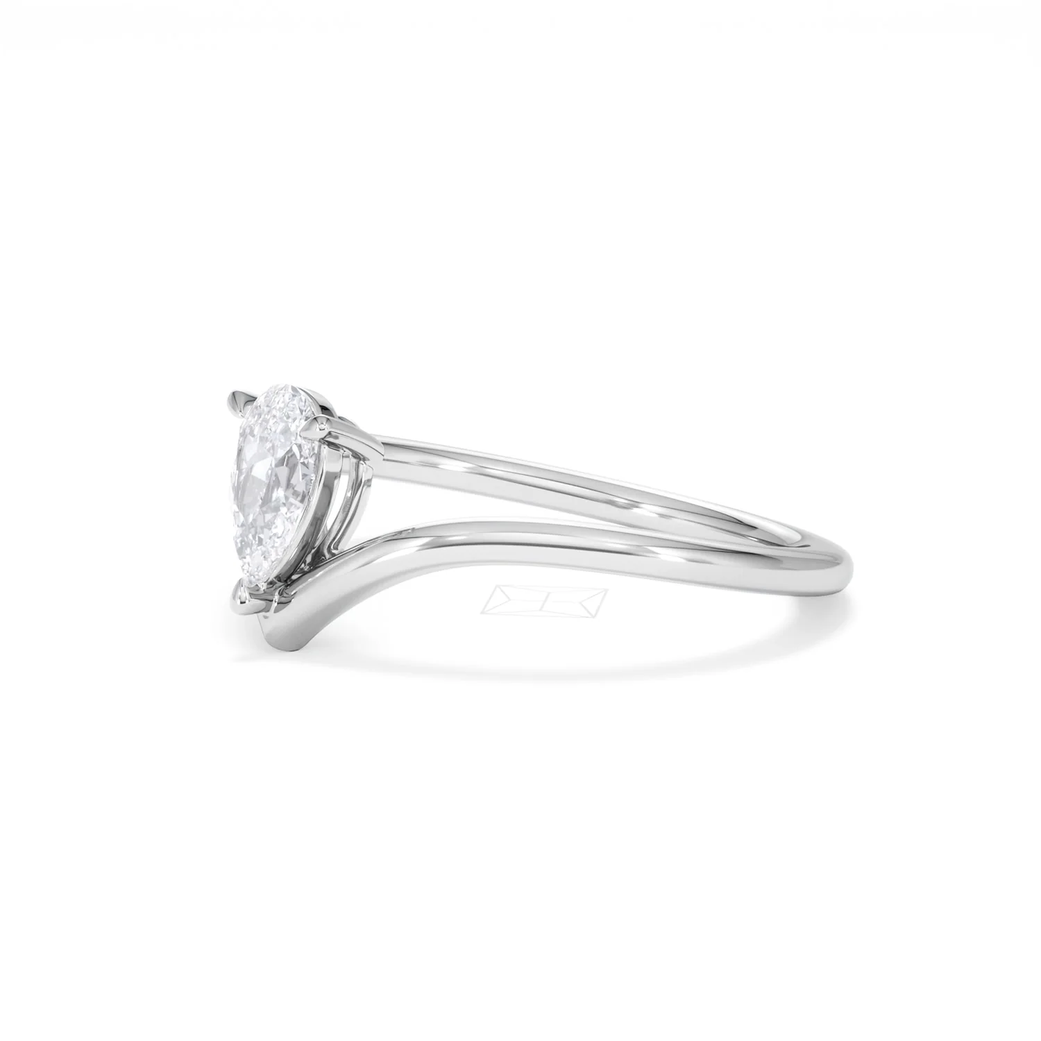 Vela 0.50ct Pear Cut Lab Diamond Solitaire Engagement Ring in Platinum - Image 76