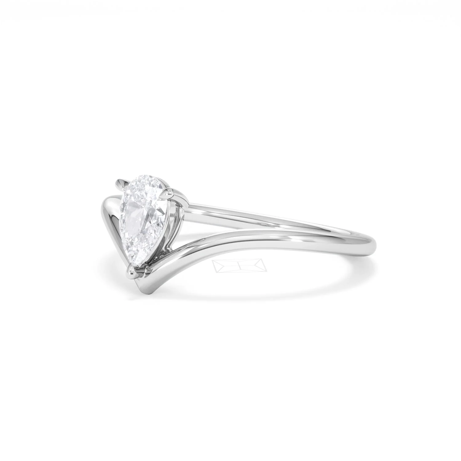 Vela 0.50ct Pear Cut Lab Diamond Solitaire Engagement Ring in Platinum - Image 79