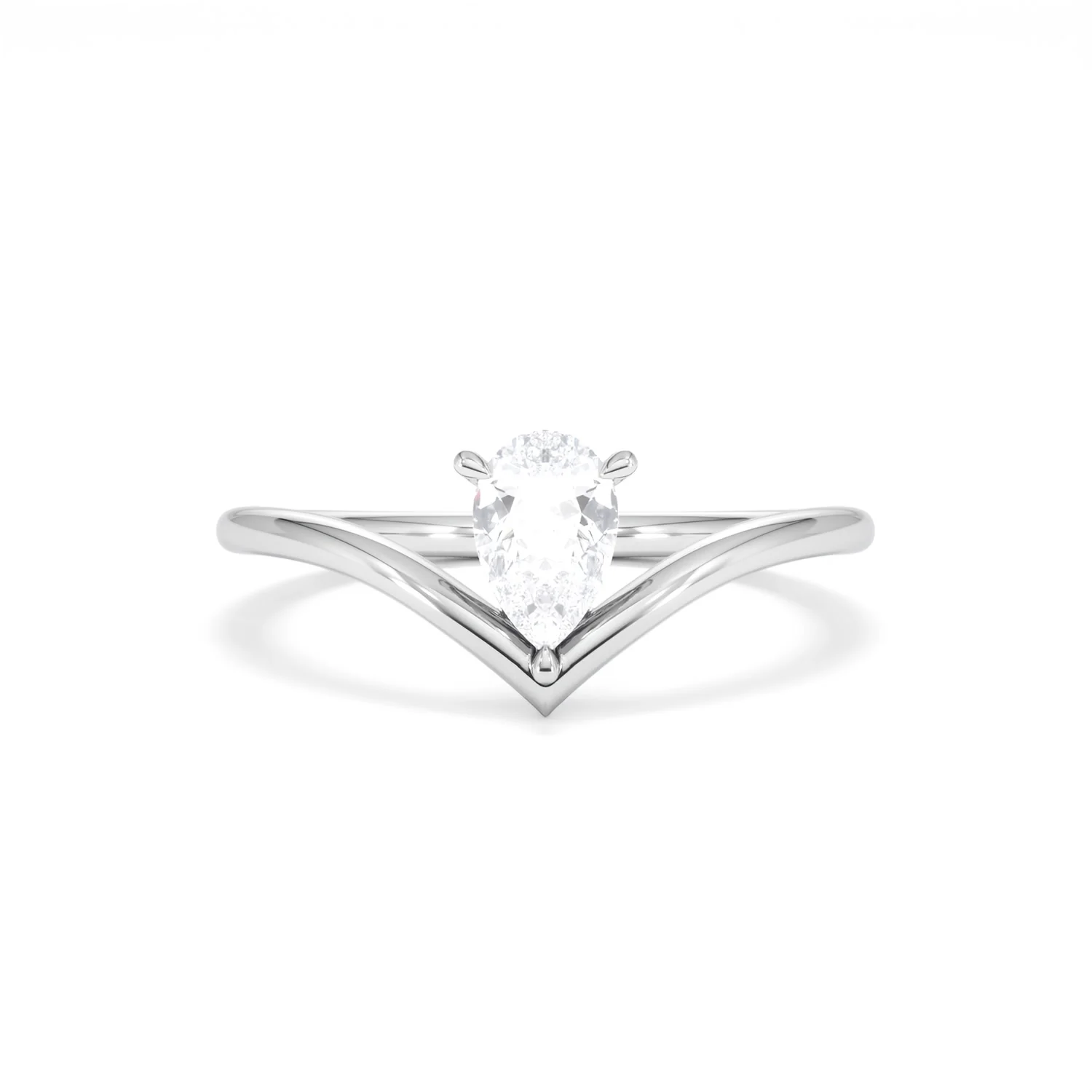 Vela 0.50ct Pear Cut Lab Diamond Solitaire Engagement Ring in Platinum - Image 8