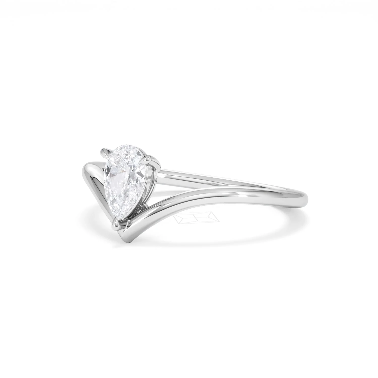 Vela 0.50ct Pear Cut Lab Diamond Solitaire Engagement Ring in Platinum - Image 80