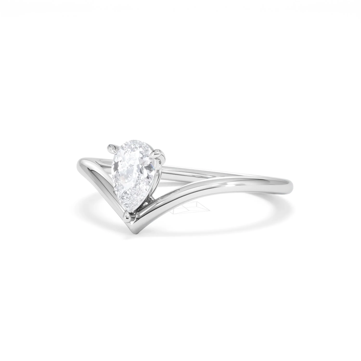 Vela 0.50ct Pear Cut Lab Diamond Solitaire Engagement Ring in Platinum - Image 82