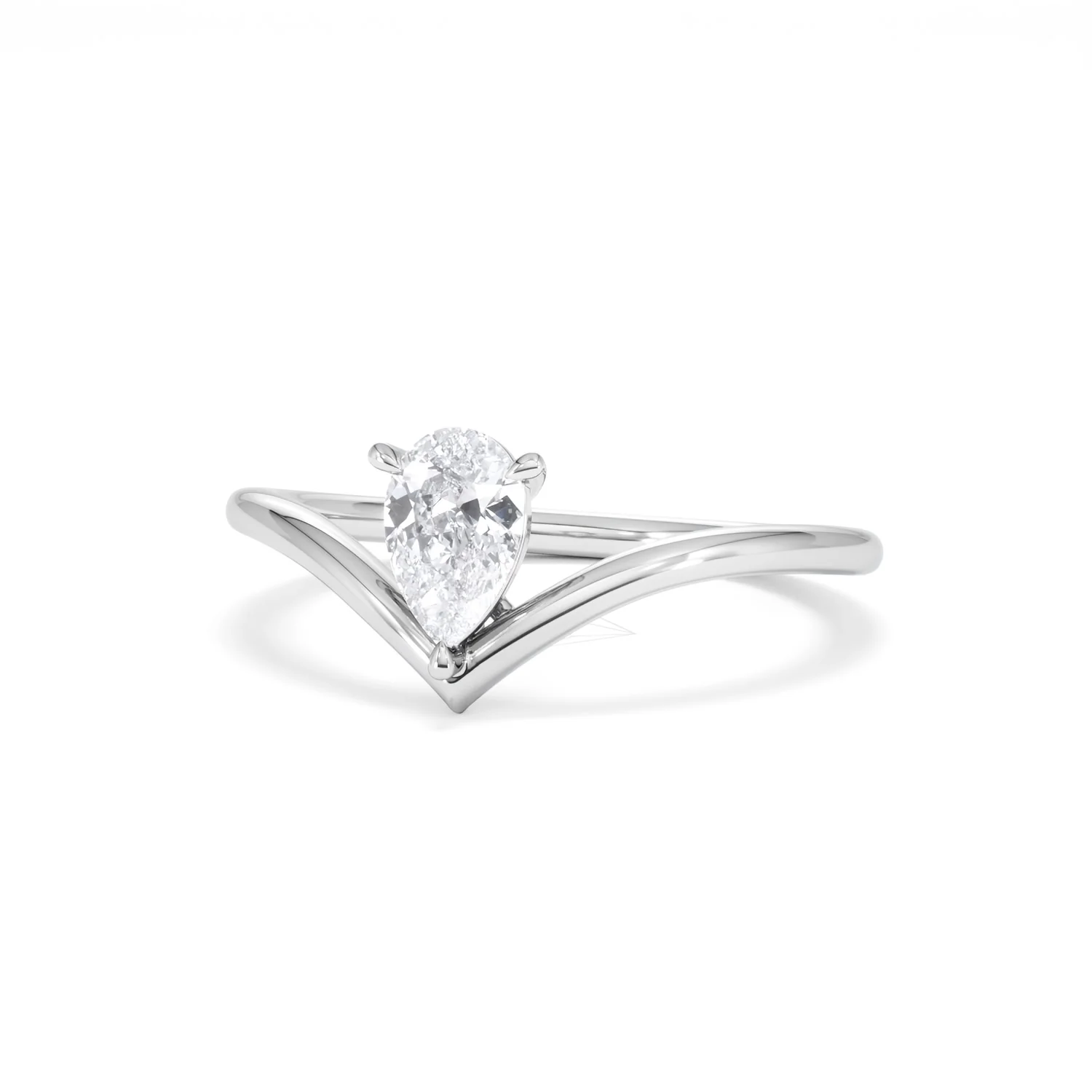 Vela 0.50ct Pear Cut Lab Diamond Solitaire Engagement Ring in Platinum - Image 84