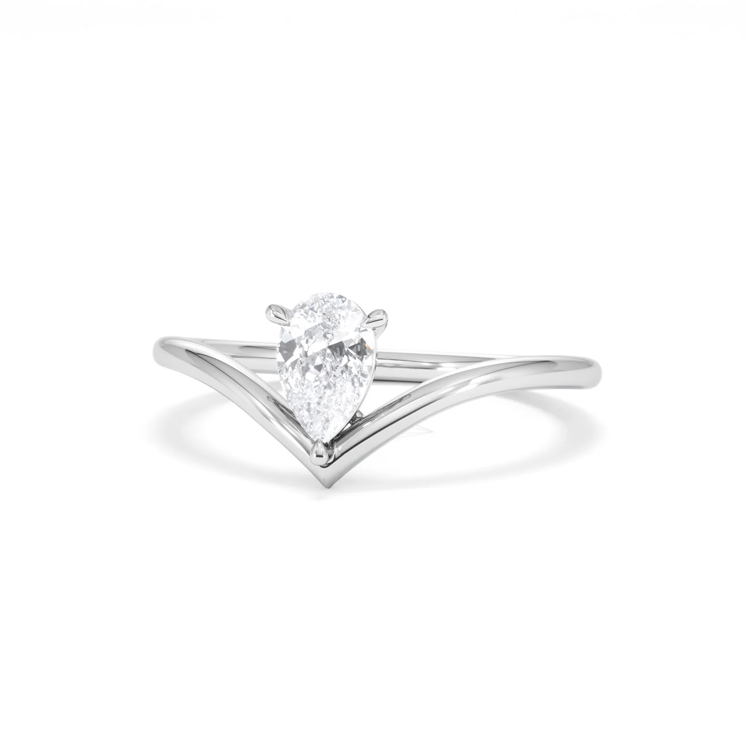 Vela 0.50ct Pear Cut Lab Diamond Solitaire Engagement Ring in Platinum - Image 85
