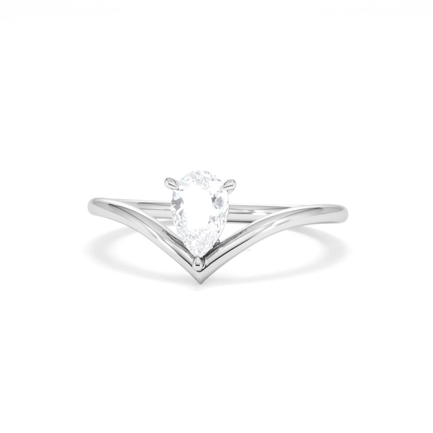 Vela 0.50ct Pear Cut Lab Diamond Solitaire Engagement Ring in Platinum - Image 86
