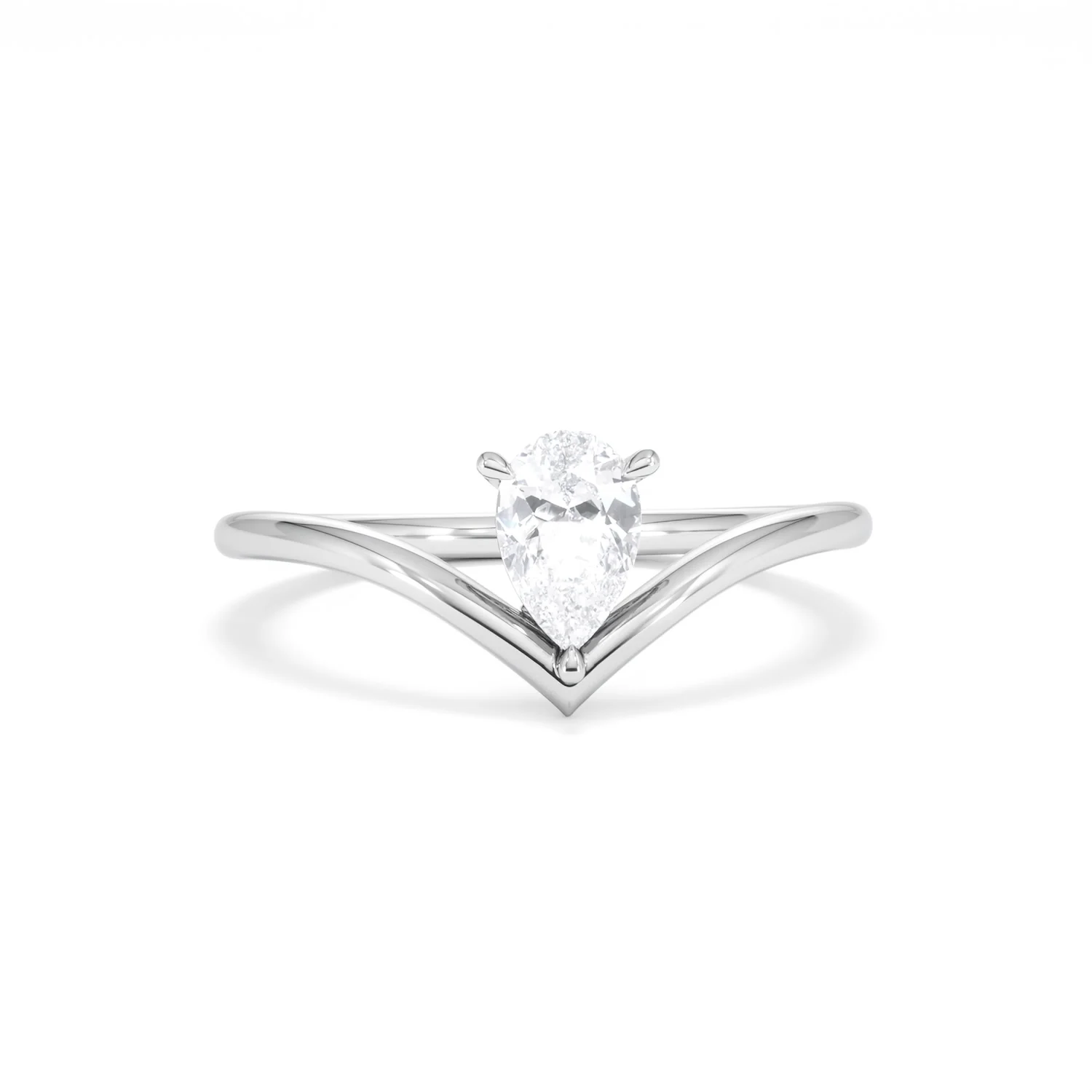 Vela 0.50ct Pear Cut Lab Diamond Solitaire Engagement Ring in Platinum - Image 9