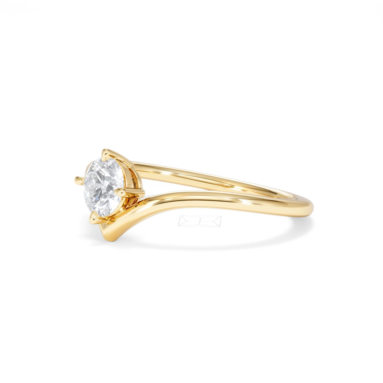 Vela 0.50ct Round Cut Lab Diamond Solitaire Engagement Ring in 18K Yellow Gold - Image 77