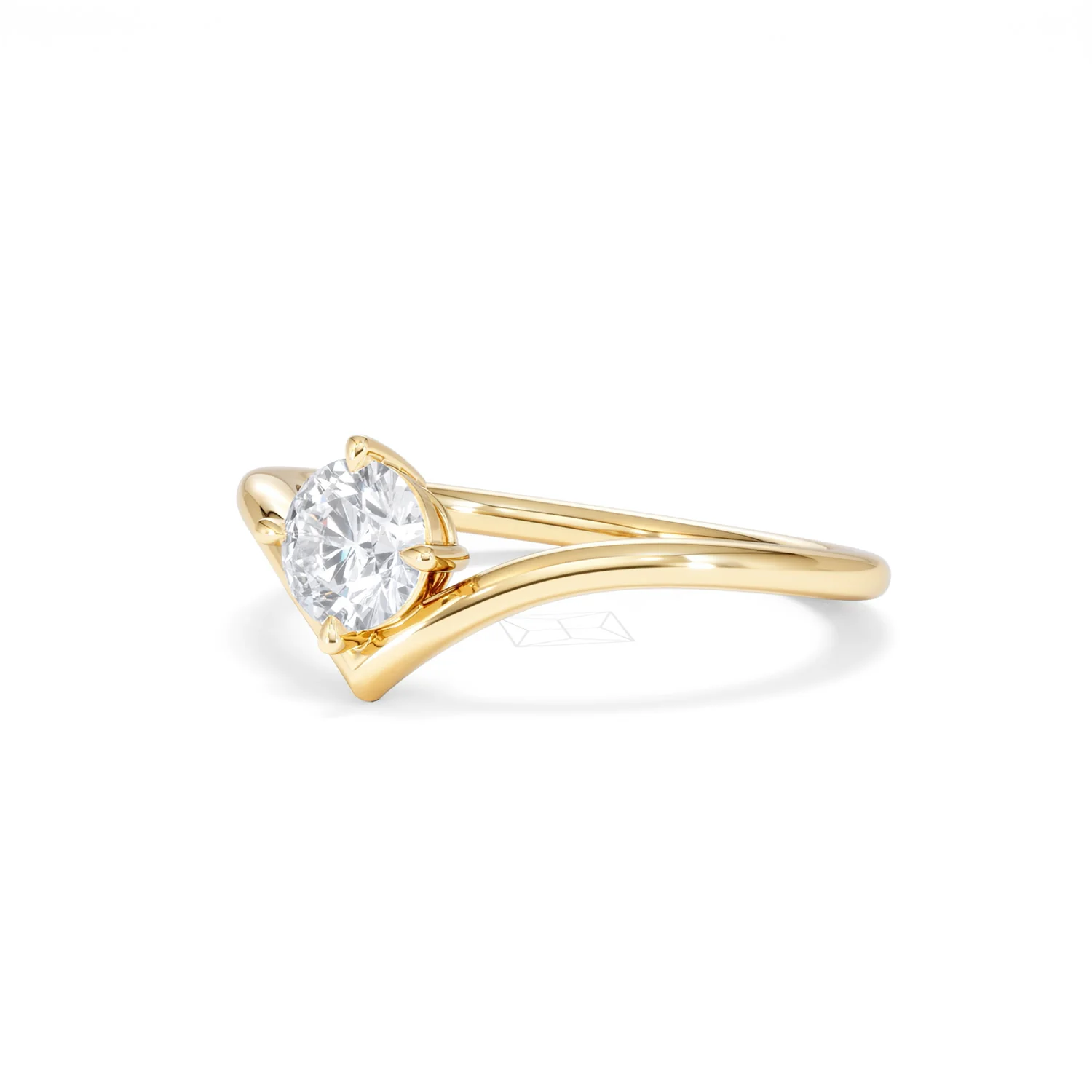 Vela 0.50ct Round Cut Lab Diamond Solitaire Engagement Ring in 18K Yellow Gold - Image 80