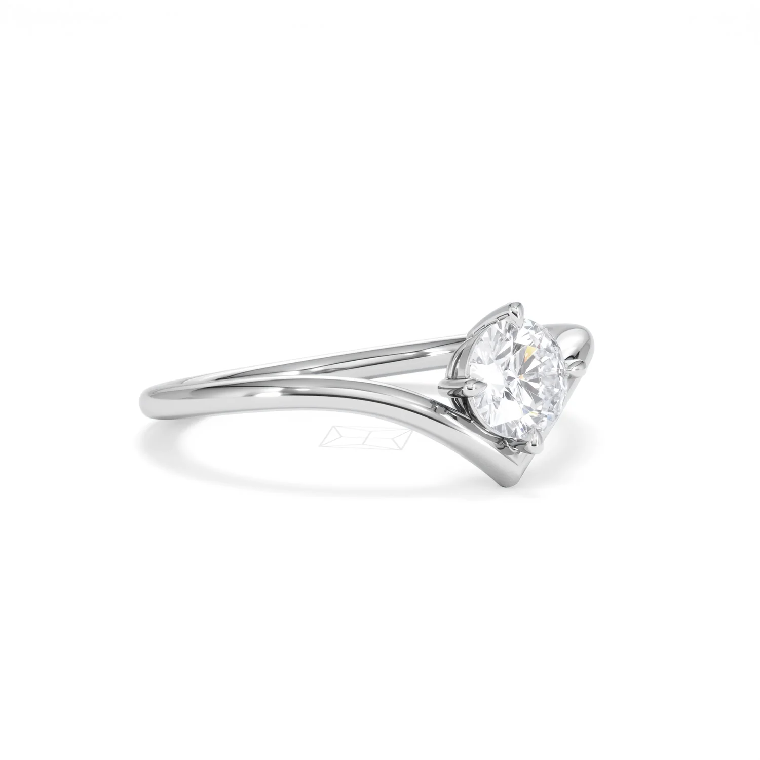 Vela 0.50ct Round Cut Lab Diamond Solitaire Engagement Ring in Platinum - Image 16