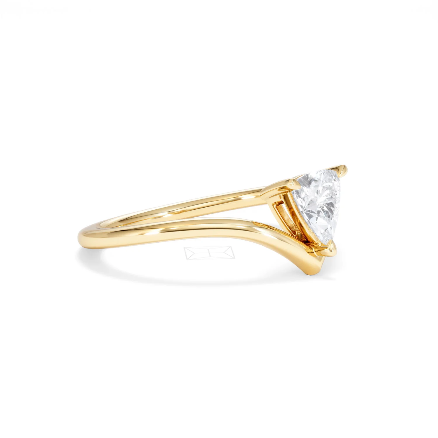 Vela 0.50ct Trillion Cut Lab Diamond Solitaire Engagement Ring in 18K Yellow Gold - Image 19