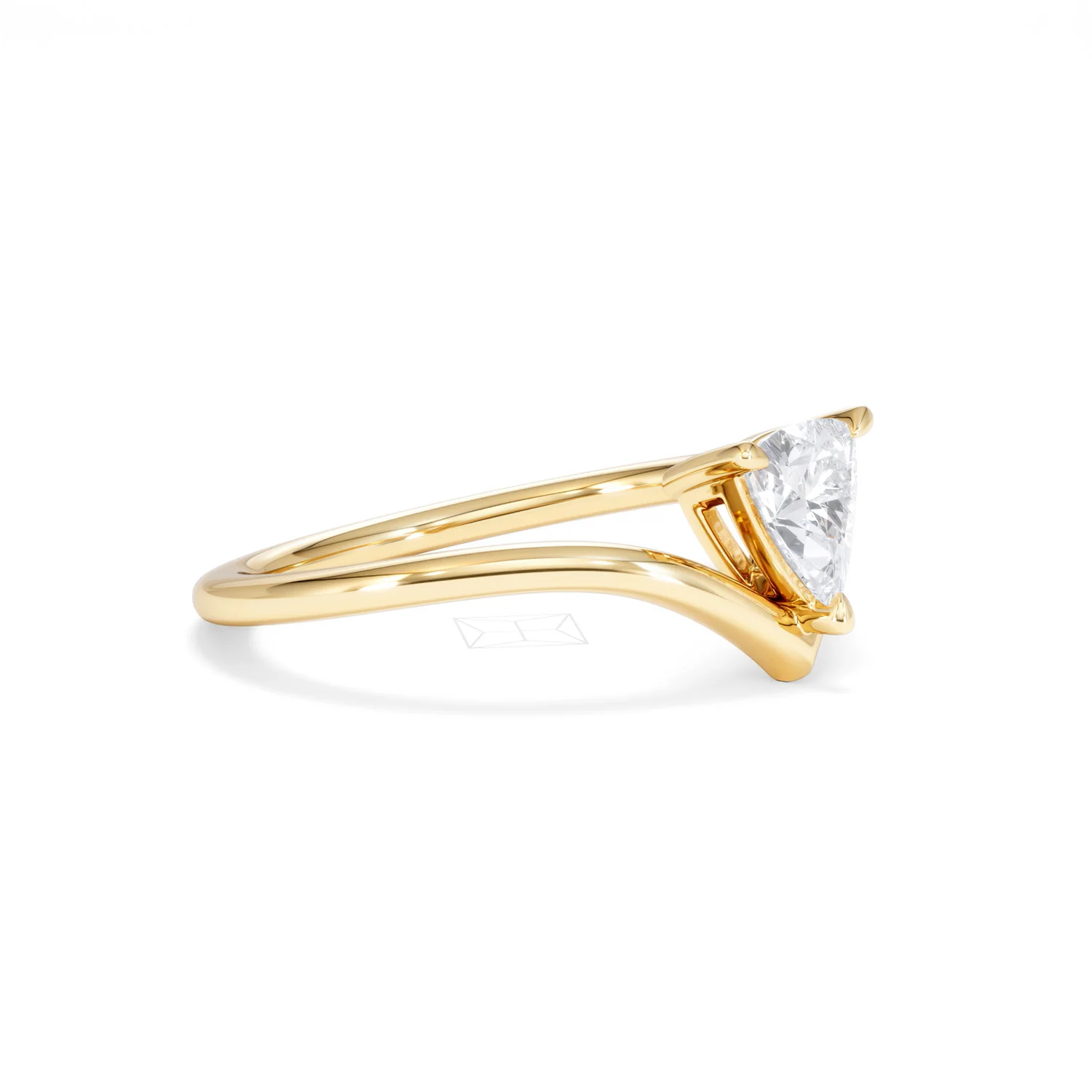 Vela 0.50ct Trillion Cut Lab Diamond Solitaire Engagement Ring in 18K Yellow Gold - Image 20