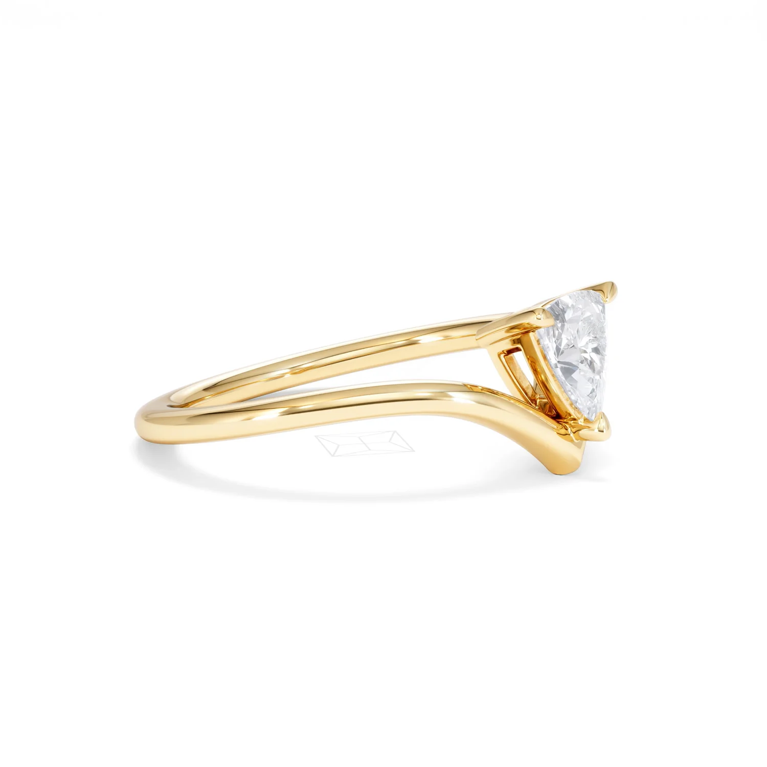 Vela 0.50ct Trillion Cut Lab Diamond Solitaire Engagement Ring in 18K Yellow Gold - Image 21