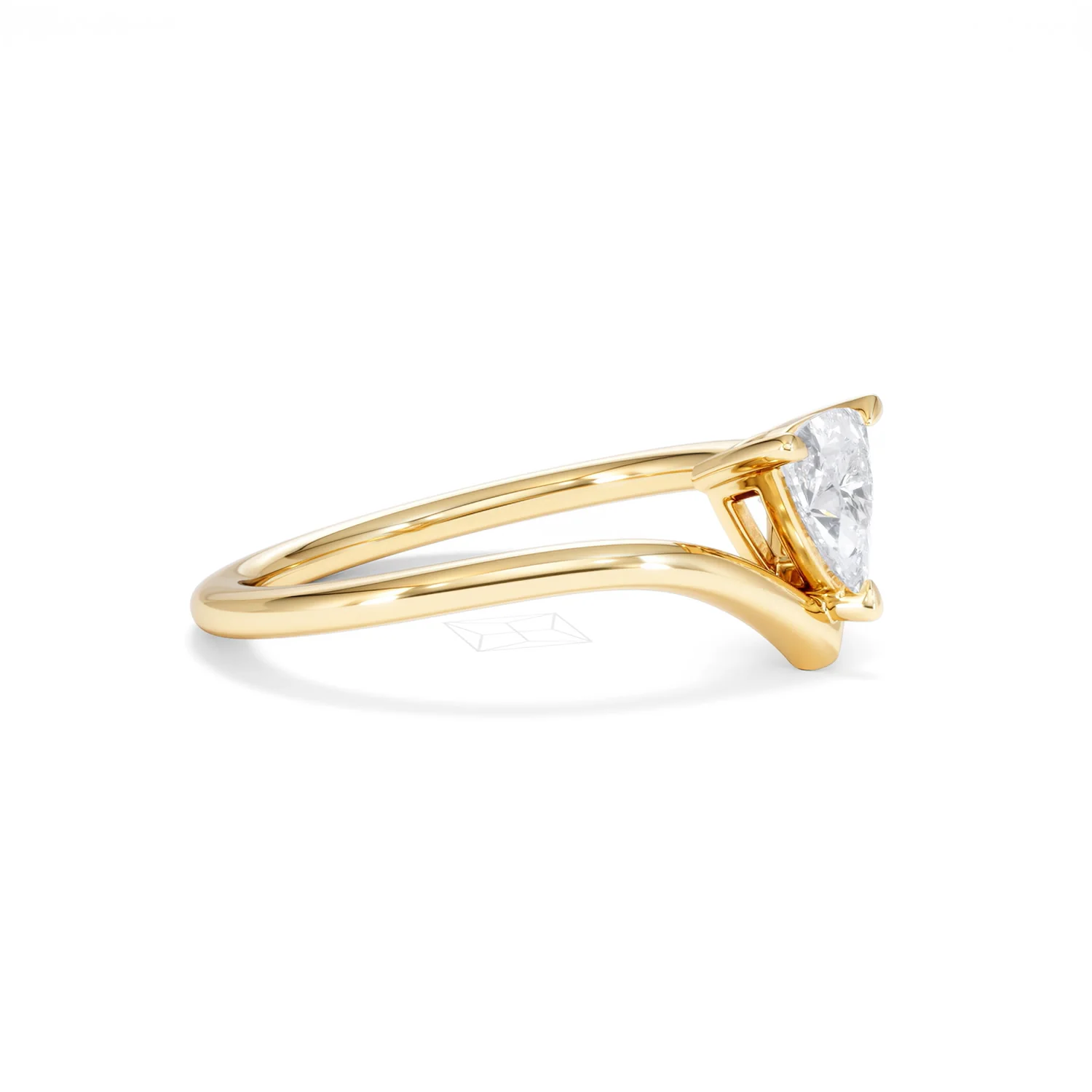 Vela 0.50ct Trillion Cut Lab Diamond Solitaire Engagement Ring in 18K Yellow Gold - Image 22