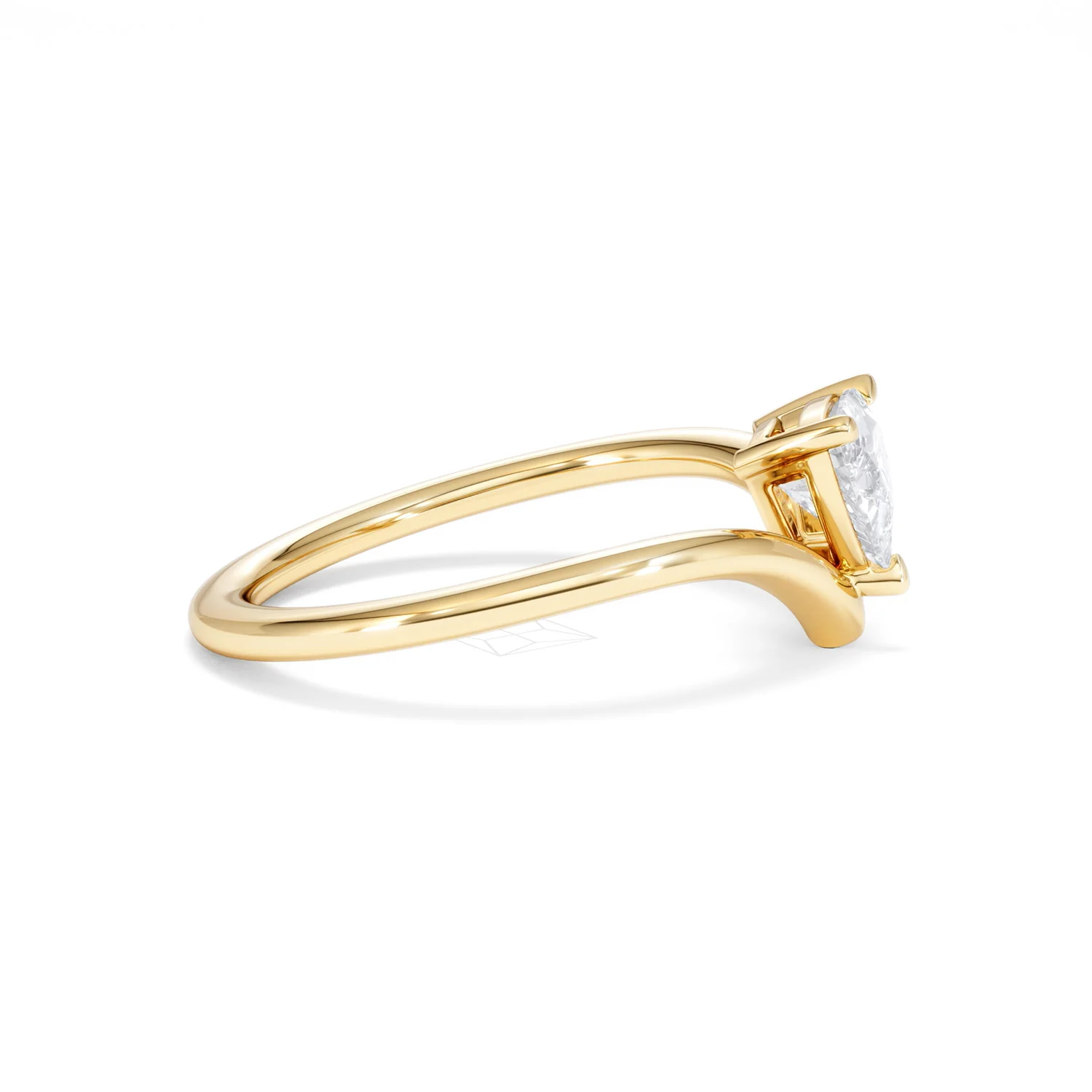Vela 0.50ct Trillion Cut Lab Diamond Solitaire Engagement Ring in 18K Yellow Gold - Image 26