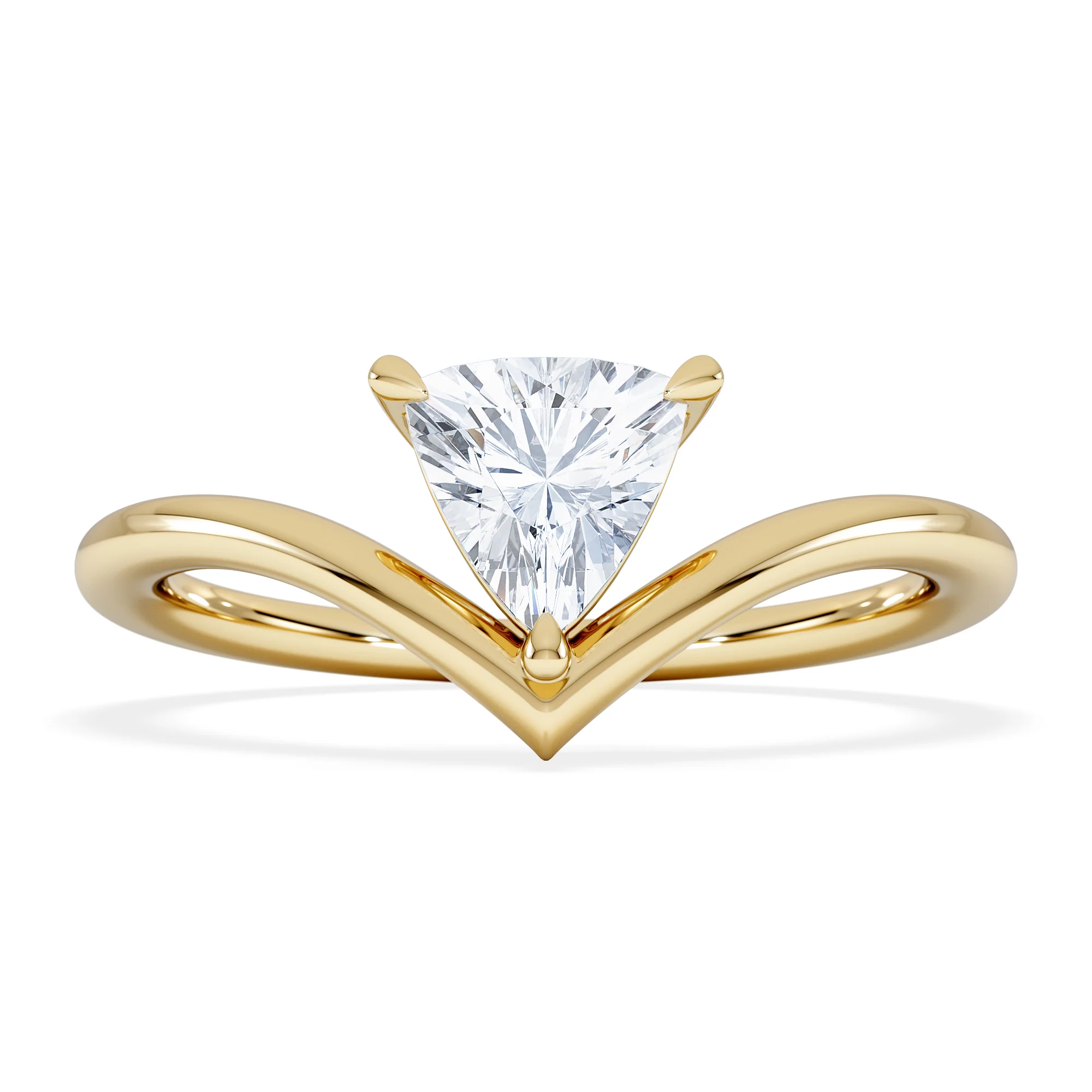 Vela 0.50ct Trillion Cut Lab Diamond Solitaire Engagement Ring in 18K Yellow Gold - Image 3