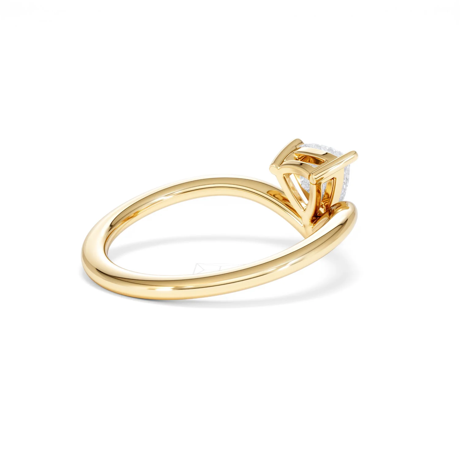 Vela 0.50ct Trillion Cut Lab Diamond Solitaire Engagement Ring in 18K Yellow Gold - Image 37