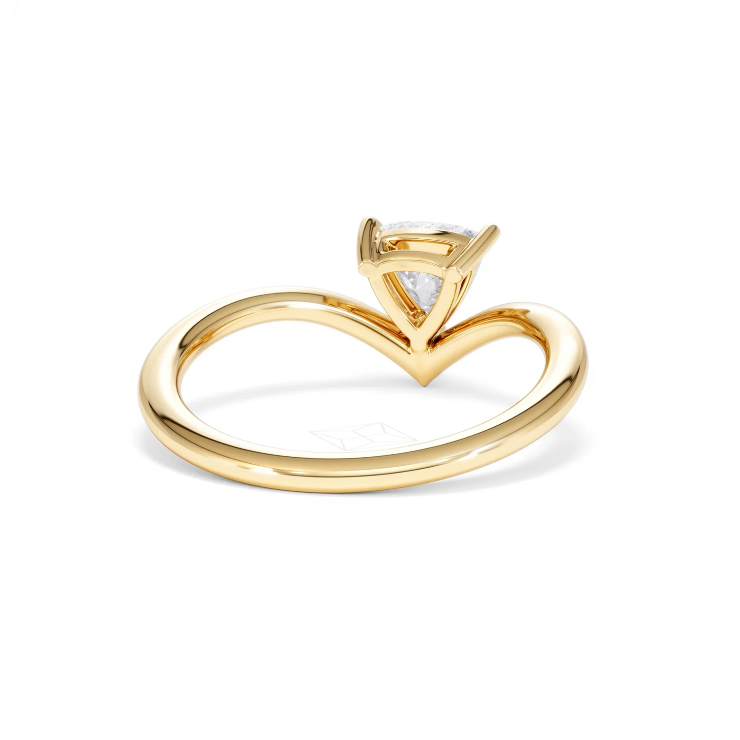 Vela 0.50ct Trillion Cut Lab Diamond Solitaire Engagement Ring in 18K Yellow Gold - Image 44