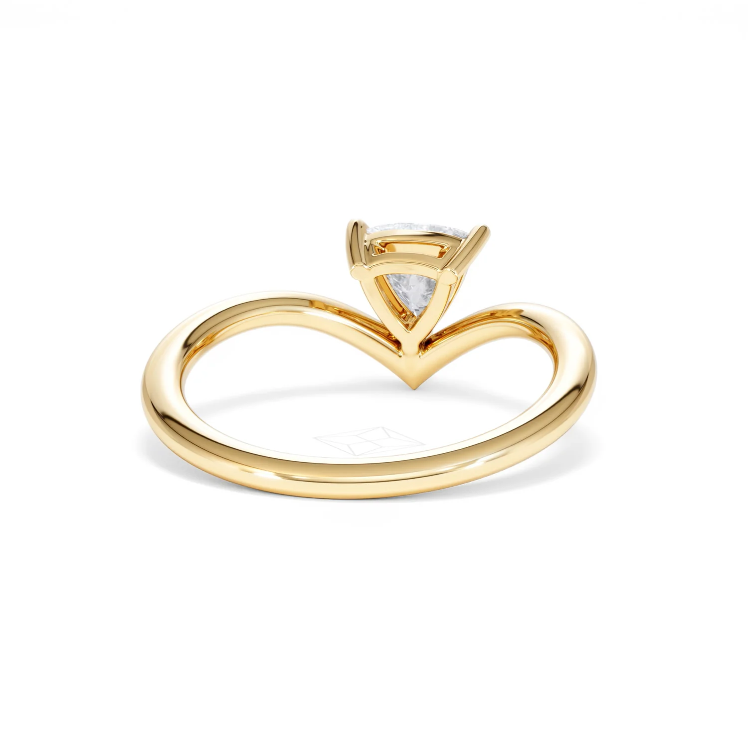 Vela 0.50ct Trillion Cut Lab Diamond Solitaire Engagement Ring in 18K Yellow Gold - Image 45