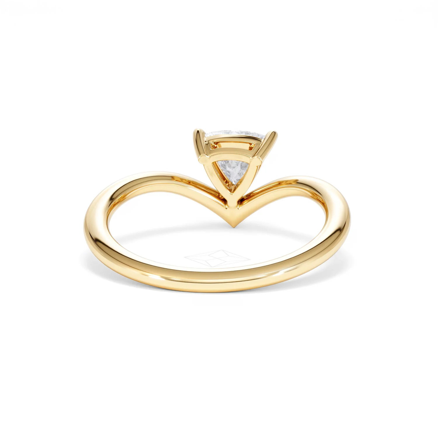 Vela 0.50ct Trillion Cut Lab Diamond Solitaire Engagement Ring in 18K Yellow Gold - Image 46