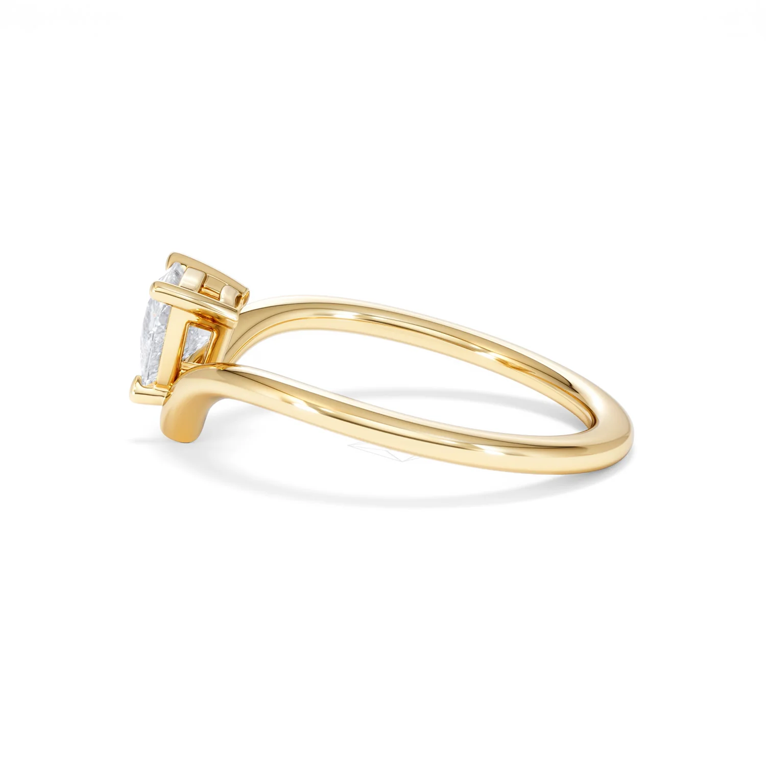 Vela 0.50ct Trillion Cut Lab Diamond Solitaire Engagement Ring in 18K Yellow Gold - Image 67