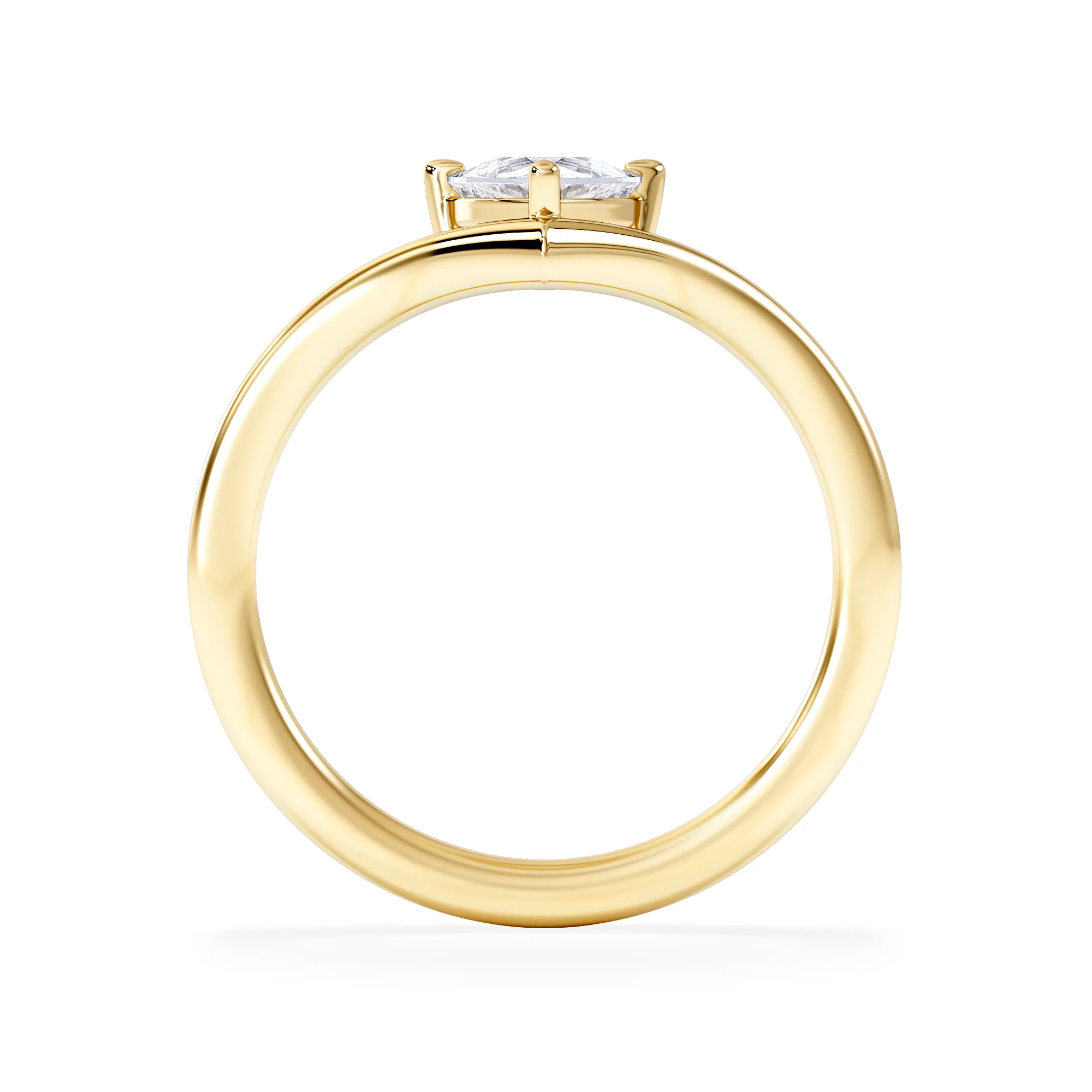 Vela 0.50ct Trillion Cut Lab Diamond Solitaire Engagement Ring in 18K Yellow Gold - Image 7