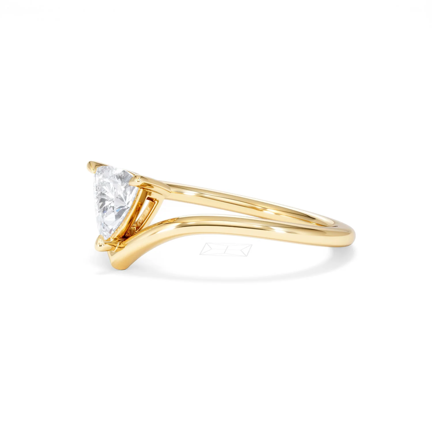 Vela 0.50ct Trillion Cut Lab Diamond Solitaire Engagement Ring in 18K Yellow Gold - Image 76
