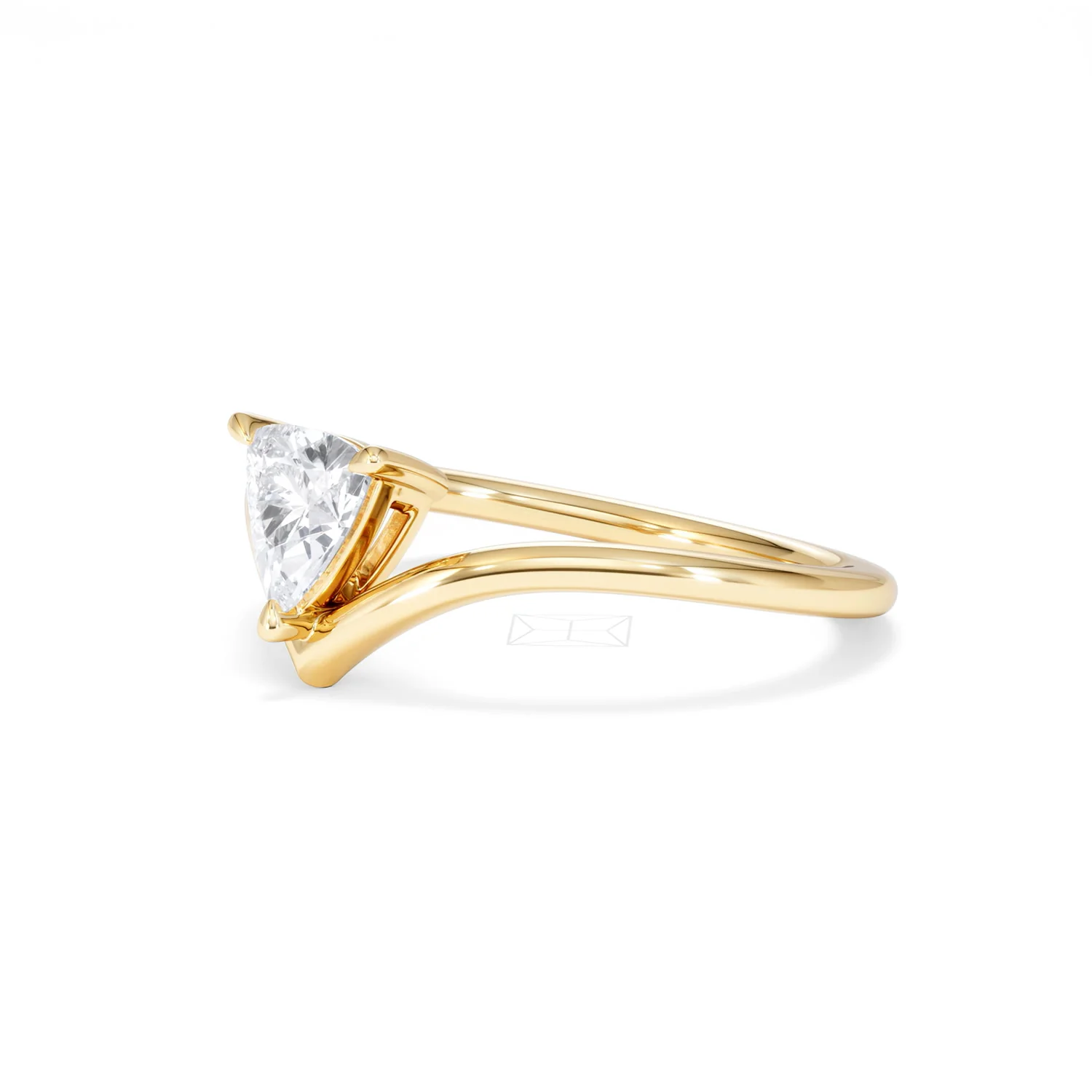 Vela 0.50ct Trillion Cut Lab Diamond Solitaire Engagement Ring in 18K Yellow Gold - Image 77