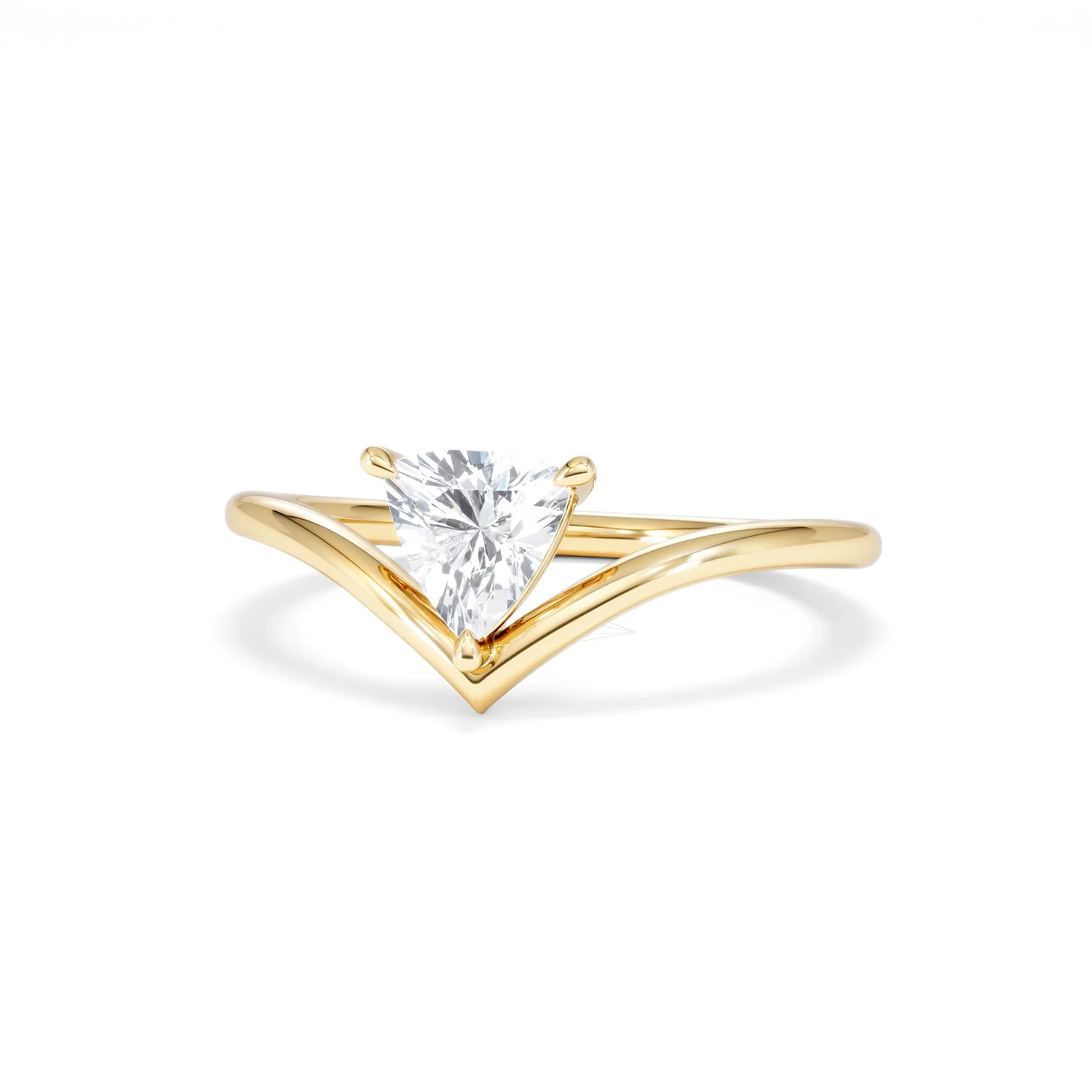 Vela 0.50ct Trillion Cut Lab Diamond Solitaire Engagement Ring in 18K Yellow Gold - Image 85