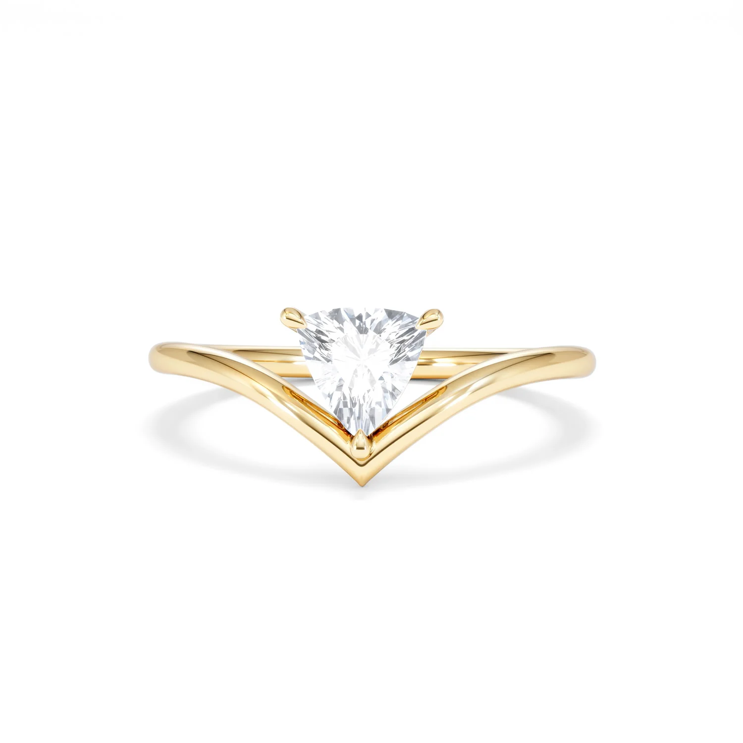 Vela 0.50ct Trillion Cut Lab Diamond Solitaire Engagement Ring in 18K Yellow Gold - Image 87