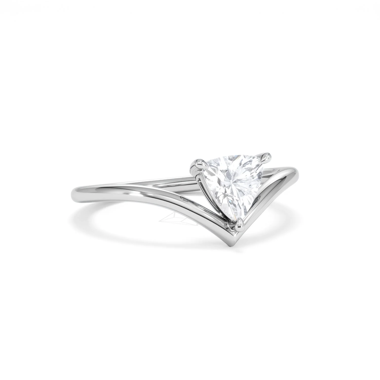 Vela 0.50ct Trillion Cut Lab Diamond Solitaire Engagement Ring in Platinum - Image 12